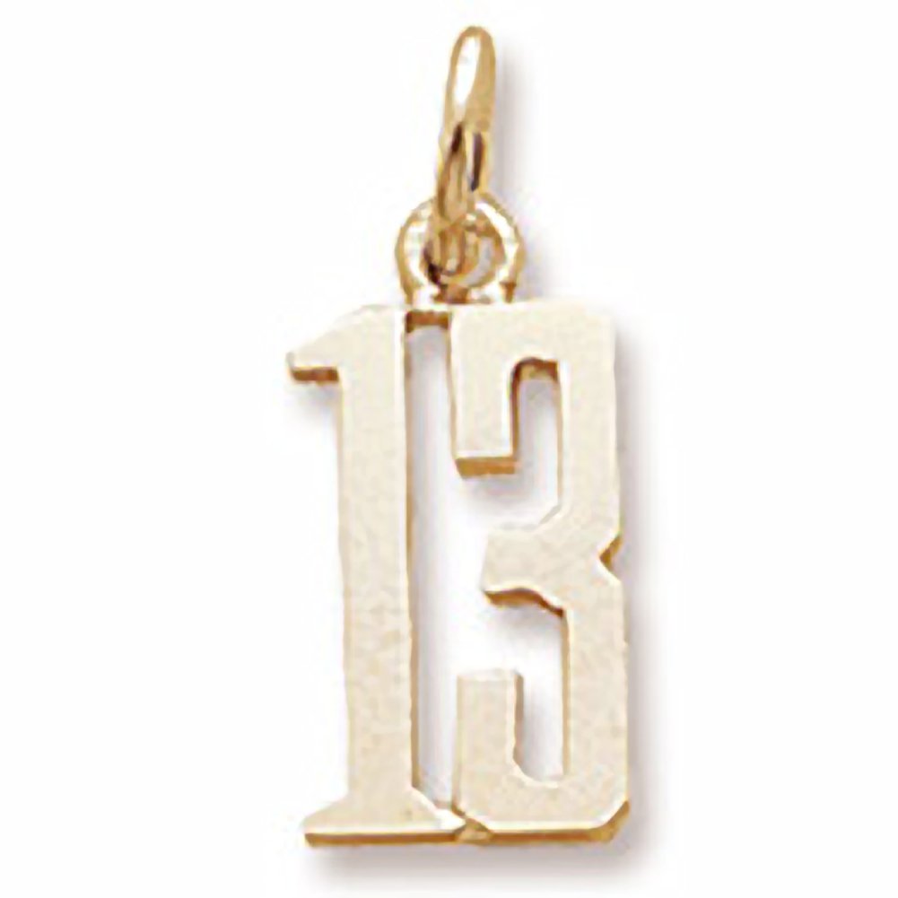 Lucky Number 13 Charm - Sterling Silver Pendant for Bracelets & Necklaces - Perfect for Birthdays, Anniversaries and Jewelry Making