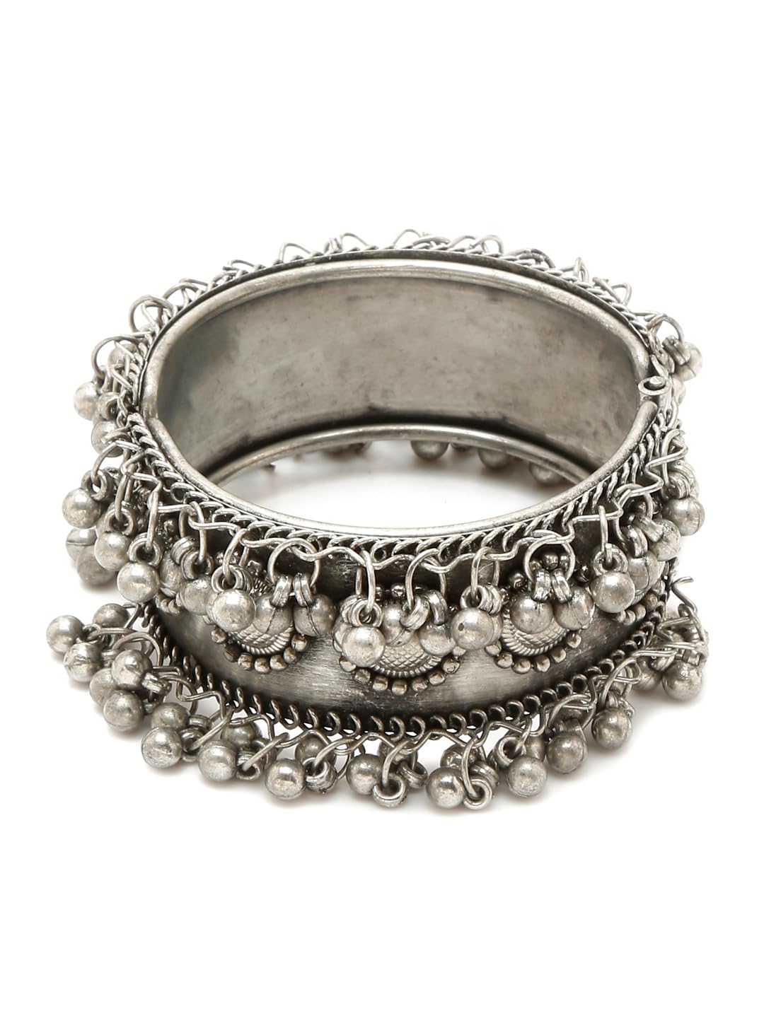 YouBella Oxidized Silver Plated Cuff Bracelet for Women - Celebrity Inspired Jewelry Bangle for Girls & Women | Perfect for Parties, Weddings & Everyday Fashion