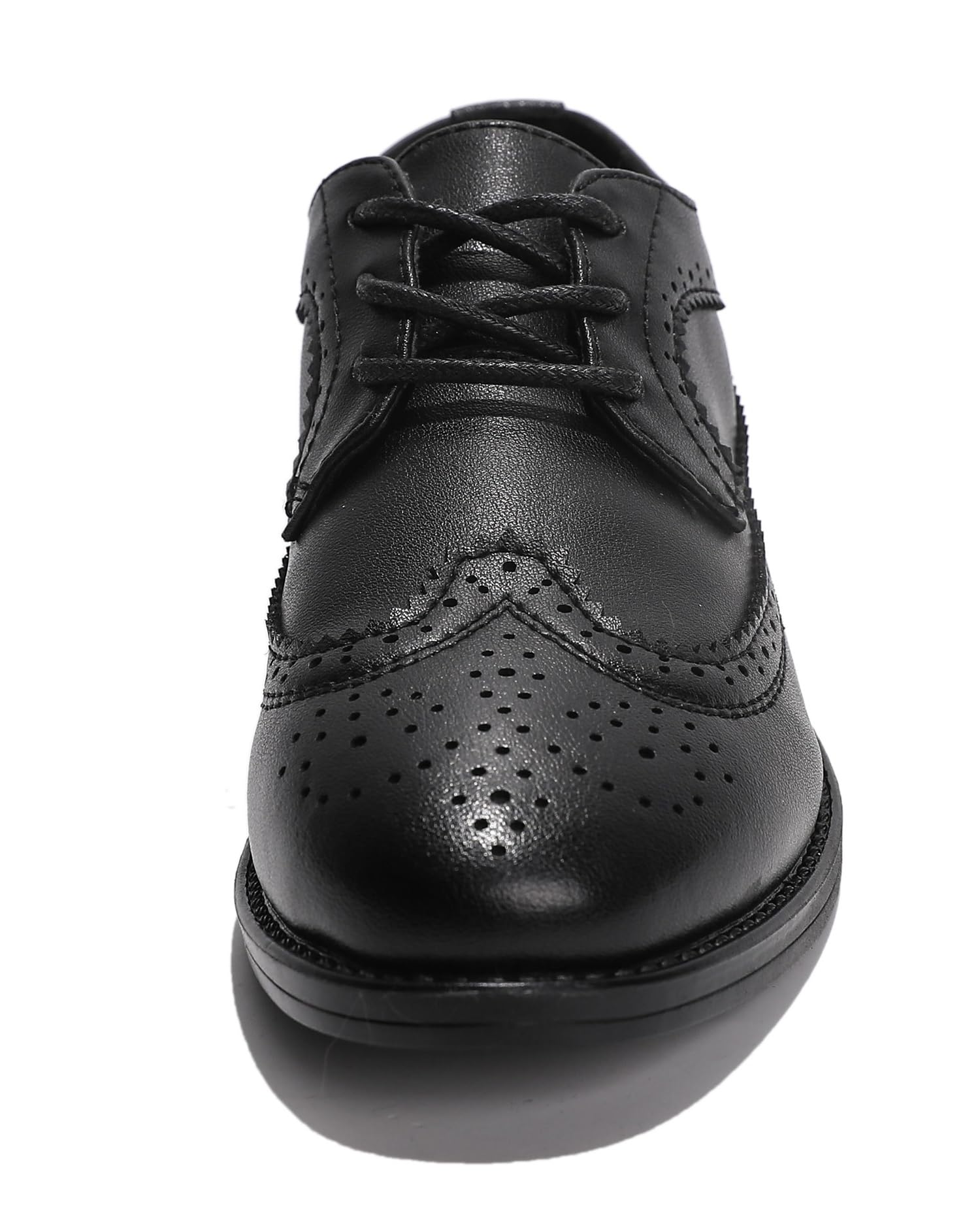 kkdom Boys & Girls Oxford Dress Shoes - Leather Wingtip Lace-Up Formal Shoes for School, Wedding & Special Occasions