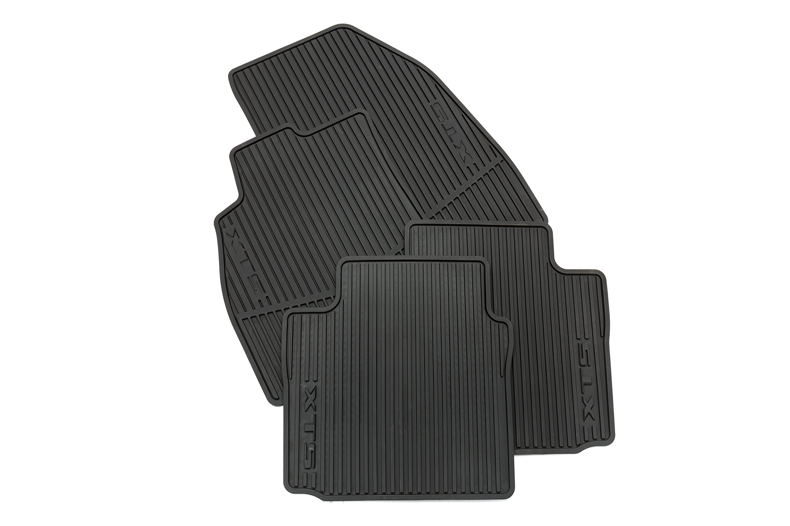 Premium All-Weather Floor Mats for Cadillac XTS - Front & Rear Set - Heavy Duty Jet Black Rubber Car Mats - Perfect for Winter, Rain & Mud Protection - GM Accessories 22757756