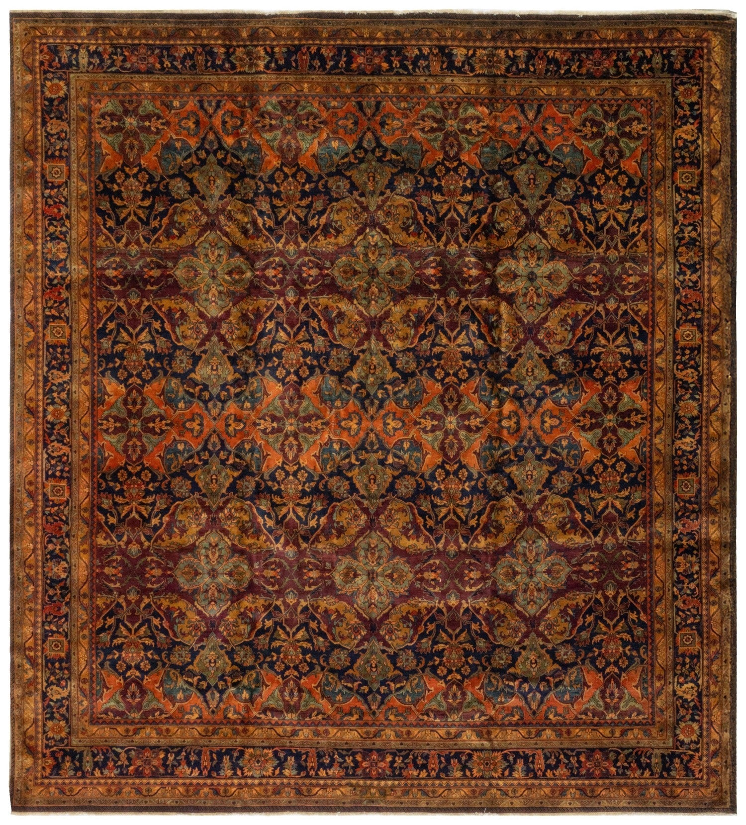 Handwoven Traditional Agra Rug J76714 - Authentic Indian Design for Living Room, Bedroom & Home Decor