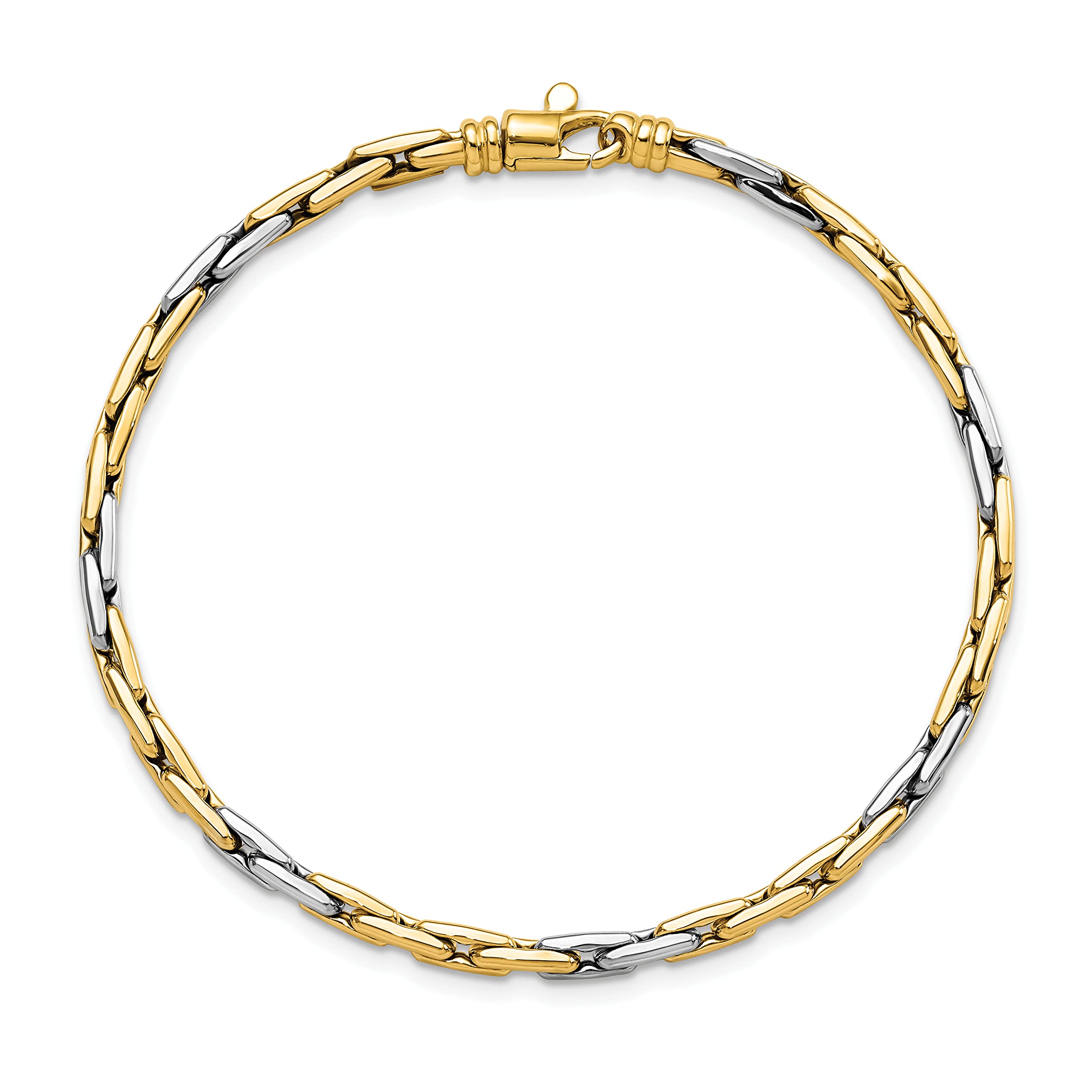 14K Two-Tone Gold Fancy Link Necklace & Bracelet Set - Italian Crafted Jewelry for Women - Perfect for Date Night, Anniversary Gifts & Special Occasions