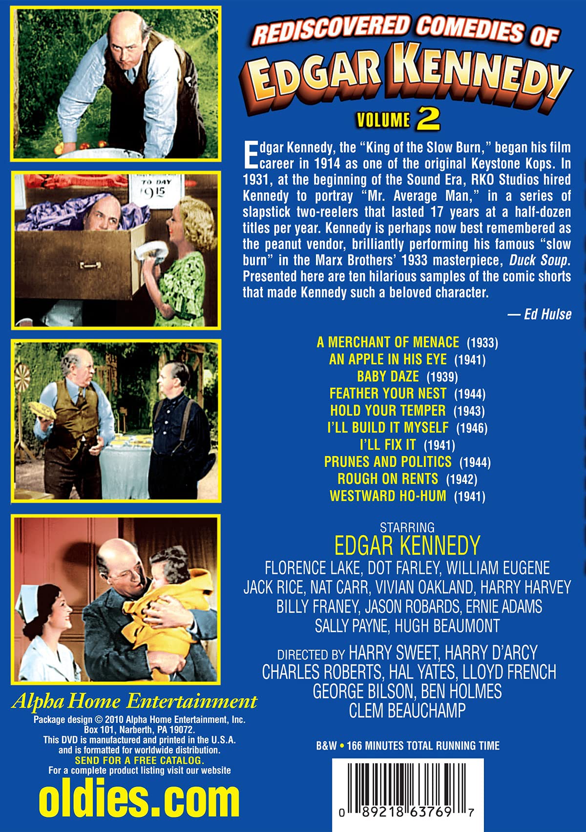 Edgar Kennedy - Rediscovered Comedies Volume 2 DVD | Classic Vintage Comedy Films Collection | Perfect for Movie Nights & Film History Enthusiasts