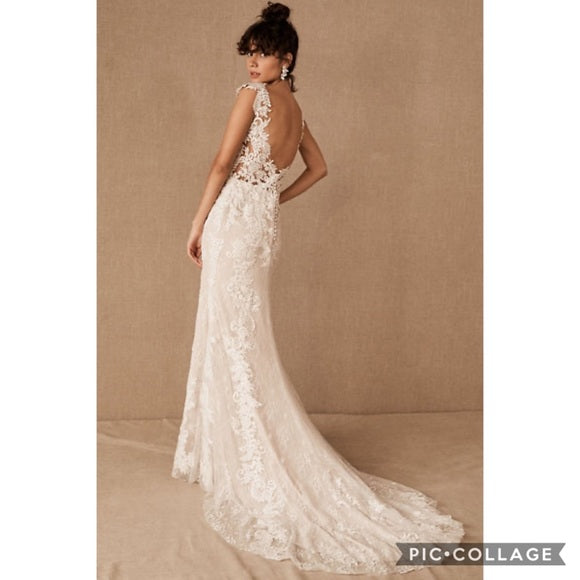 BHLDN Whispers & Echoes Milano Wedding Gown - Elegant Lace Bridal Dress for Romantic Ceremonies & Evening Receptions