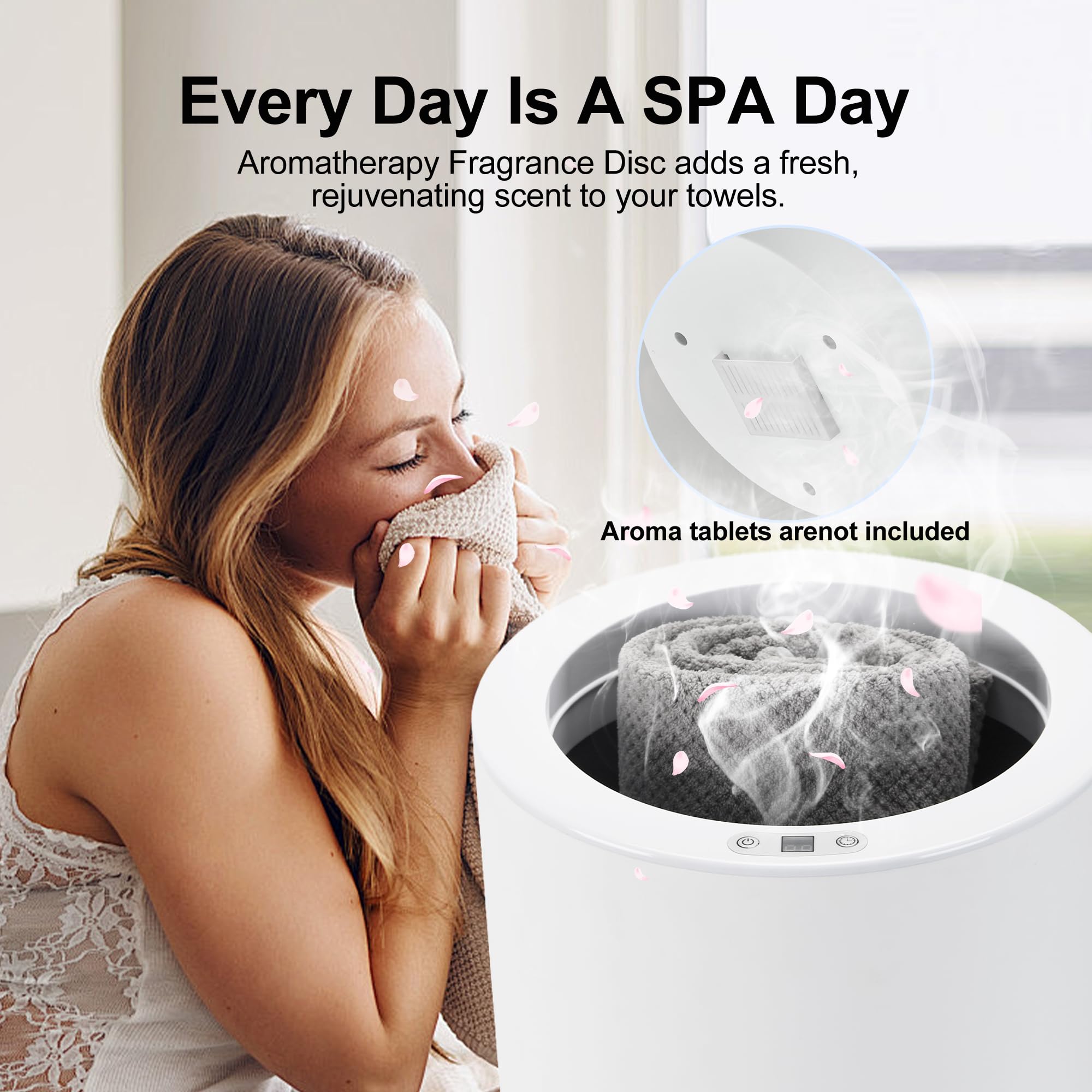 Luxury Electric Towel Warmer for Bathroom with Aroma Tray & Auto Shut Off - Adjustable Timer 15/30/45/60 Minutes - Fits Oversized Towels, Blankets & Bathrobes - Perfect Gift for Home Spa & Cozy Winter Nights