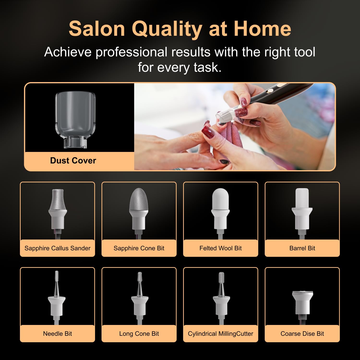 Professional Rechargeable Cordless Electric Nail Drill - 9-Speed Adjustable Manicure Pedicure Kit for Acrylic Gel Nails, Portable Nail File Machine for Home Salon & Travel Use - Perfect for DIY Nail Art, French Tips & Nail Extensions