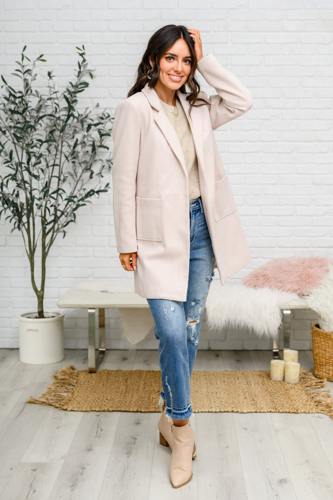 Cozy Oatmeal Chai Latte V-Neck Sweater for Women | Soft Knit Pullover | Perfect for Fall & Winter Layering, Casual Outfits, and Coffee Dates