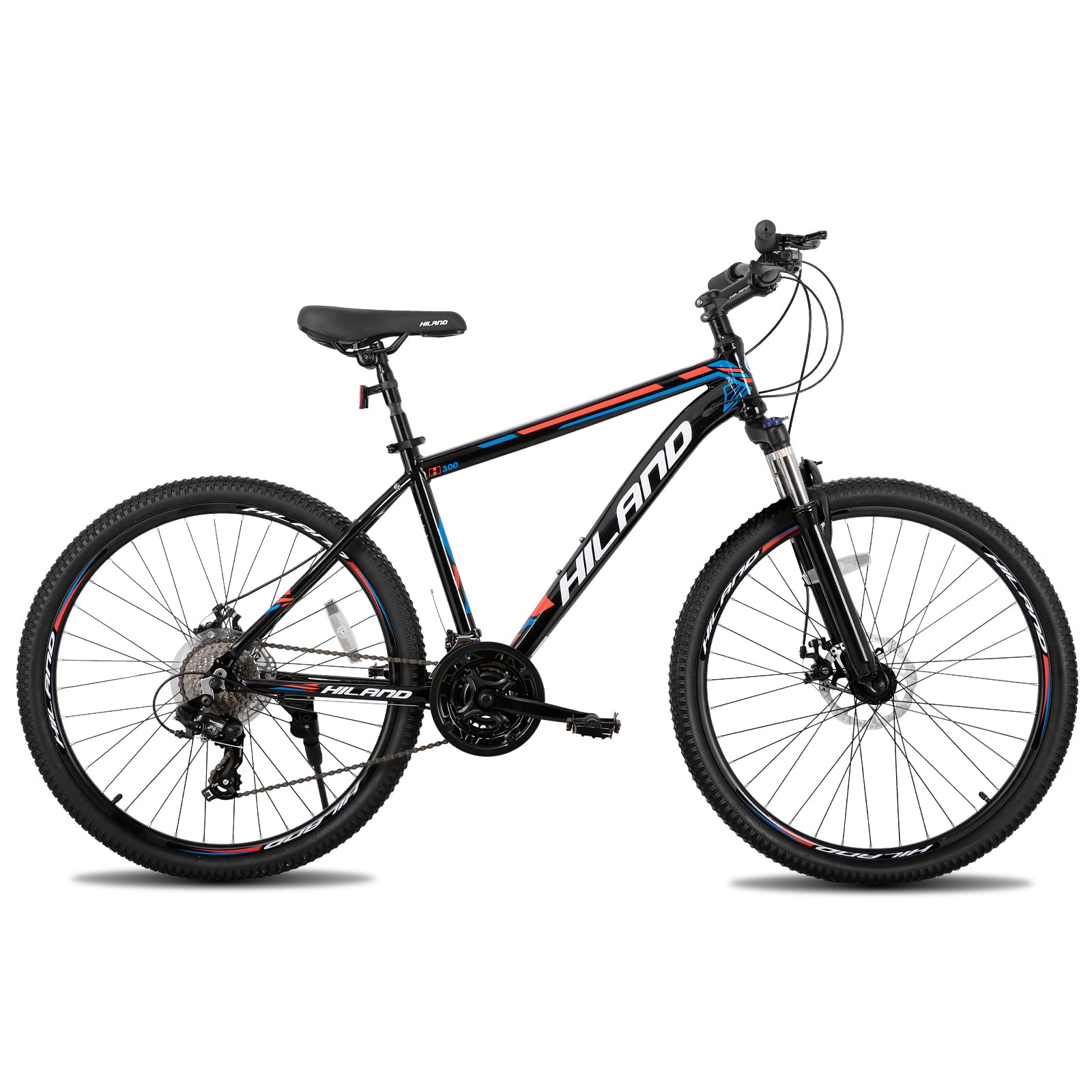 Hiland 26 Inch Mountain Bike for Men & Women - 24-Speed Shimano Drivetrain, Lock-Out Suspension Fork, Disc Brakes - Perfect for Trail Riding, Commuting & Outdoor Adventures