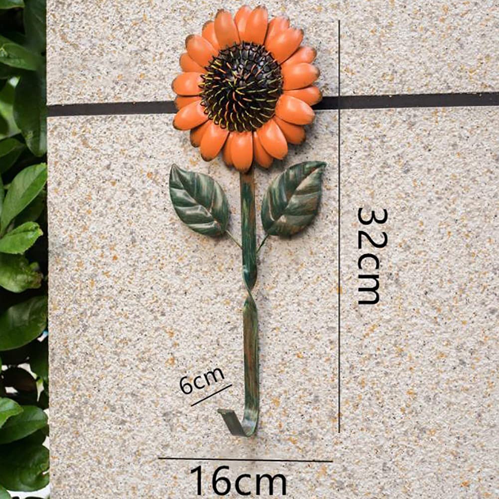 Ruipunuosi Vintage Sunflower Wall Hook - Decorative Iron Hooks for Hanging Clothes, Hats & Home Decor | Durable Retro Sunflower Design for Bedroom, Kitchen, Entryway & Shop Display