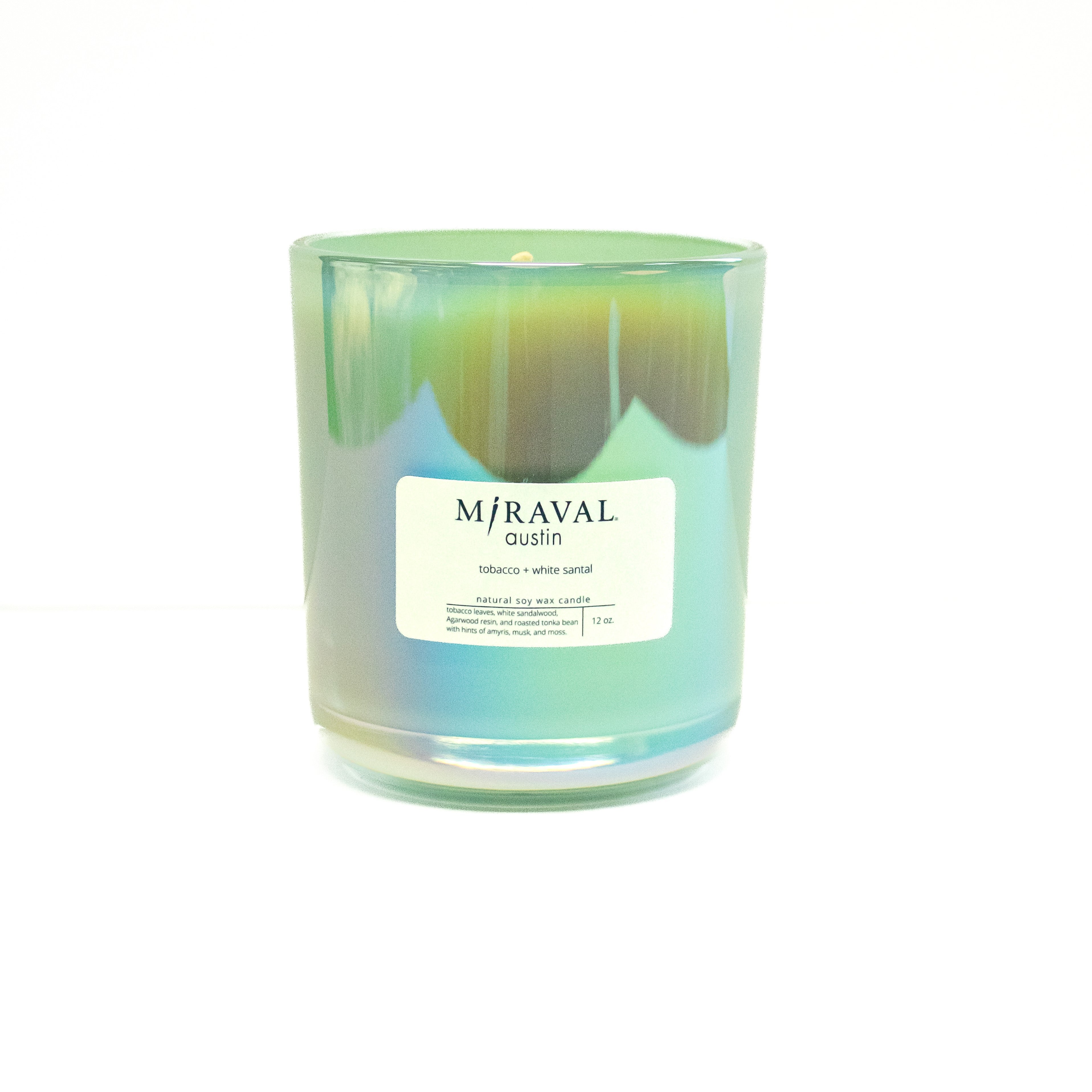 Premium Miraval Scented Candle - Tobacco & White Sandalwood Aroma for Relaxation, Meditation & Home Decor | Long-Lasting Soy Wax Candle for Bedroom, Bathroom & Living Room Ambiance