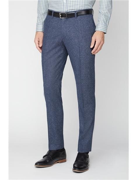 Premium Gibson Blue Tweed Slim Fit Dress Pants for Men - Business Casual & Office Wear - Formal Trousers for Work, Weddings & Special Occasions