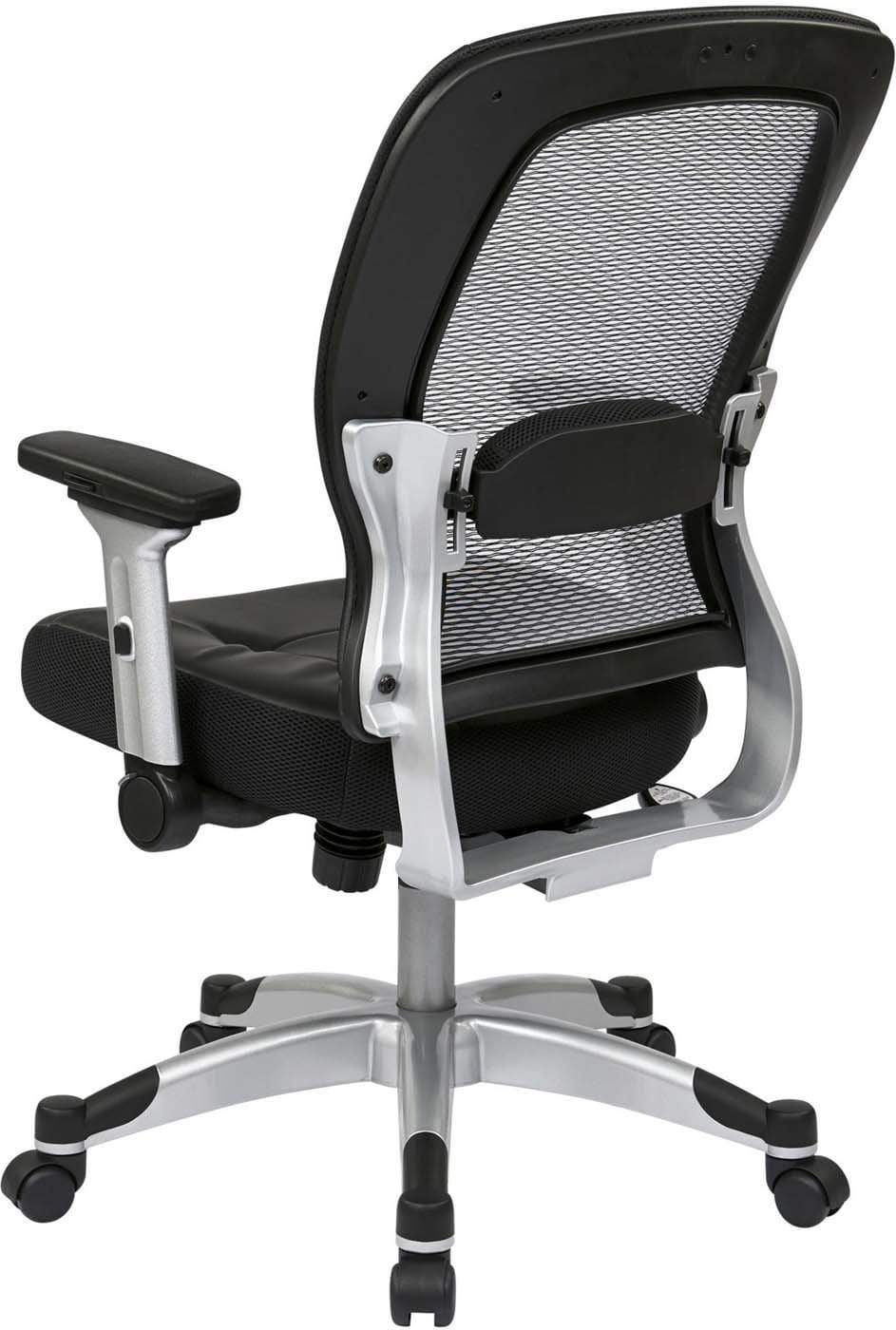 Space Seating® Professional Light Air Grid® Back Bonded Leather Office Chair - Ergonomic Desk Chair for Home & Office Workspace, Gaming, and Conference Rooms