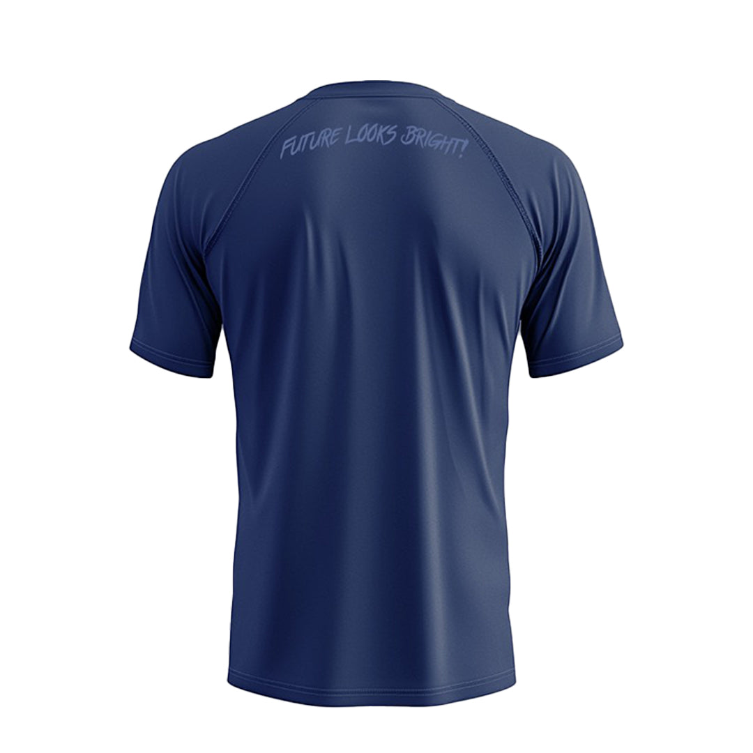 Future Looks Bright Navy Performance Short Sleeve T-Shirt for Men - Moisture Wicking Activewear for Gym, Running & Outdoor Activities