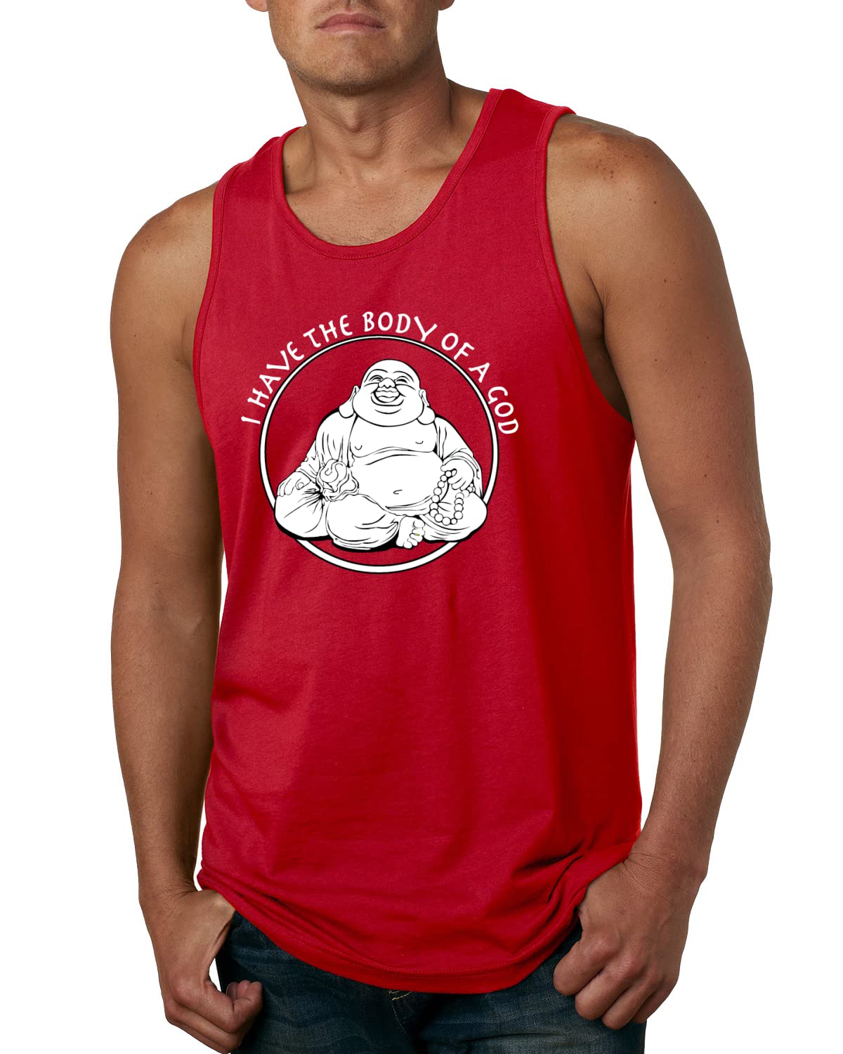 Funny Buddha Zen Graphic Tank Top for Men - Pop Culture Humor Tee - Perfect for Yoga, Meditation & Casual Wear