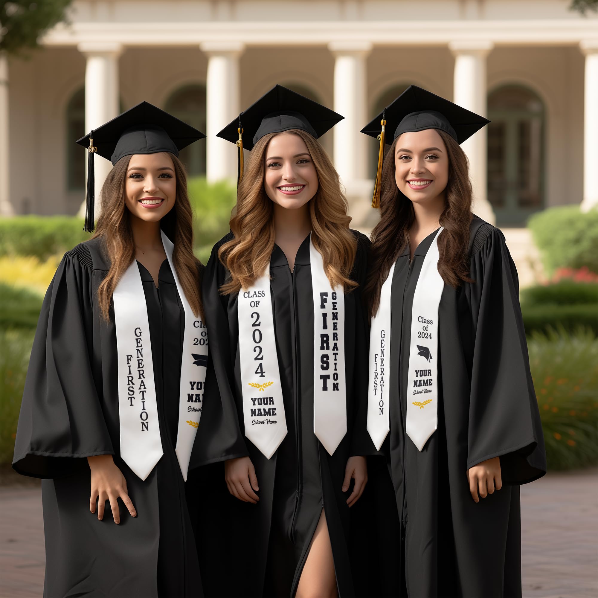 Custom Graduation Stole for Class of 2025 - Personalized First Generation Graduate Sash with Embroidery | Perfect for High School & College Commencement Ceremonies