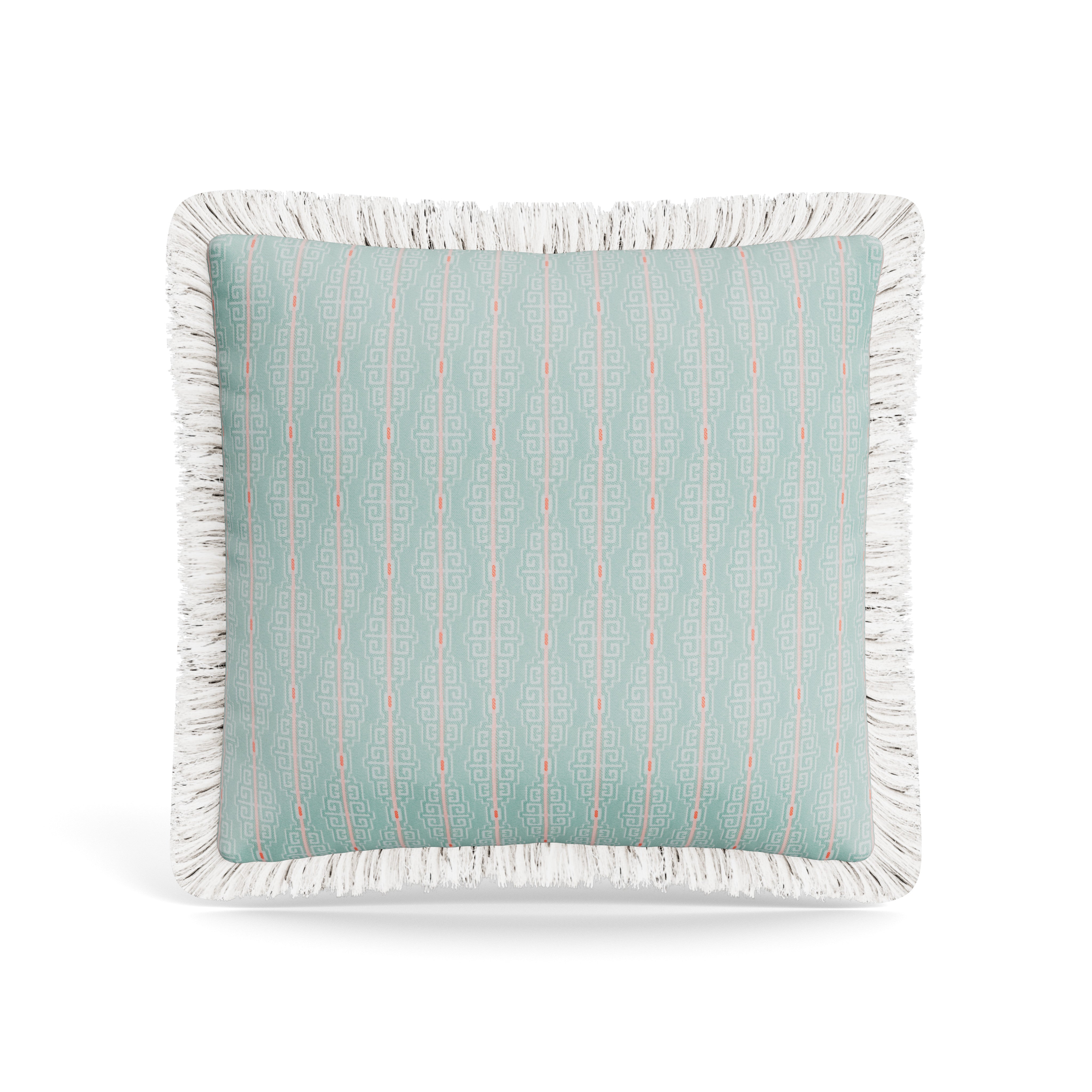 Elegant Fretwork Decorative Pillow with Luxurious Trim - Perfect for Sofa, Bed & Home Decor