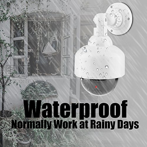 VBESTLIFE Fake Security Camera with LED Light - Indoor/Outdoor Wireless Dummy CCTV Dome Camera, 360° Rotation & Battery Powered - Ideal for Home, Office & Business Surveillance to Deter Burglars