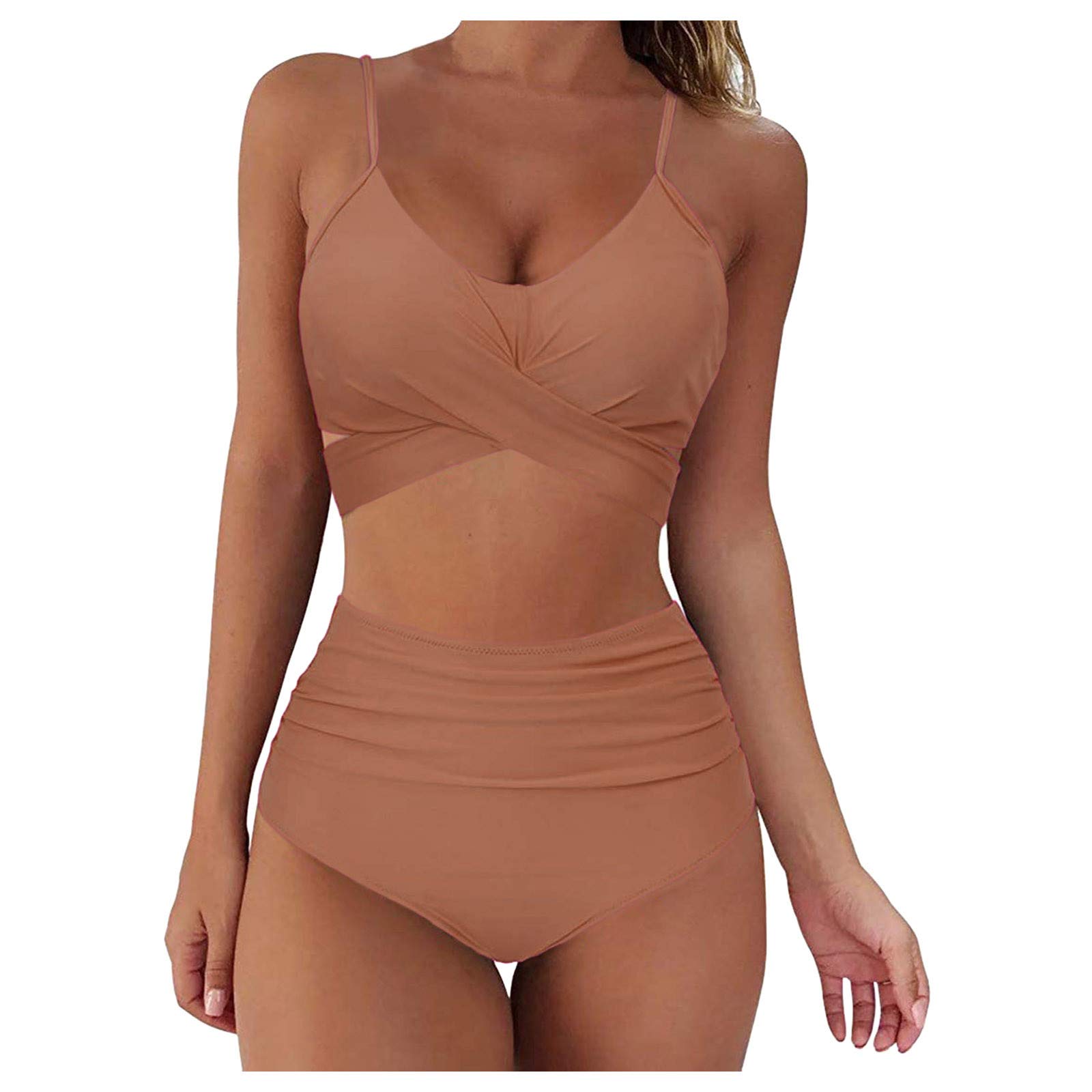 Women's High Waisted Wrap Bikini Set - Push Up Tummy Control Two Piece Bathing Suits | Bandage Monokini Swimwear for Beach, Pool & Vacation | Plus Size Swimsuits for Women