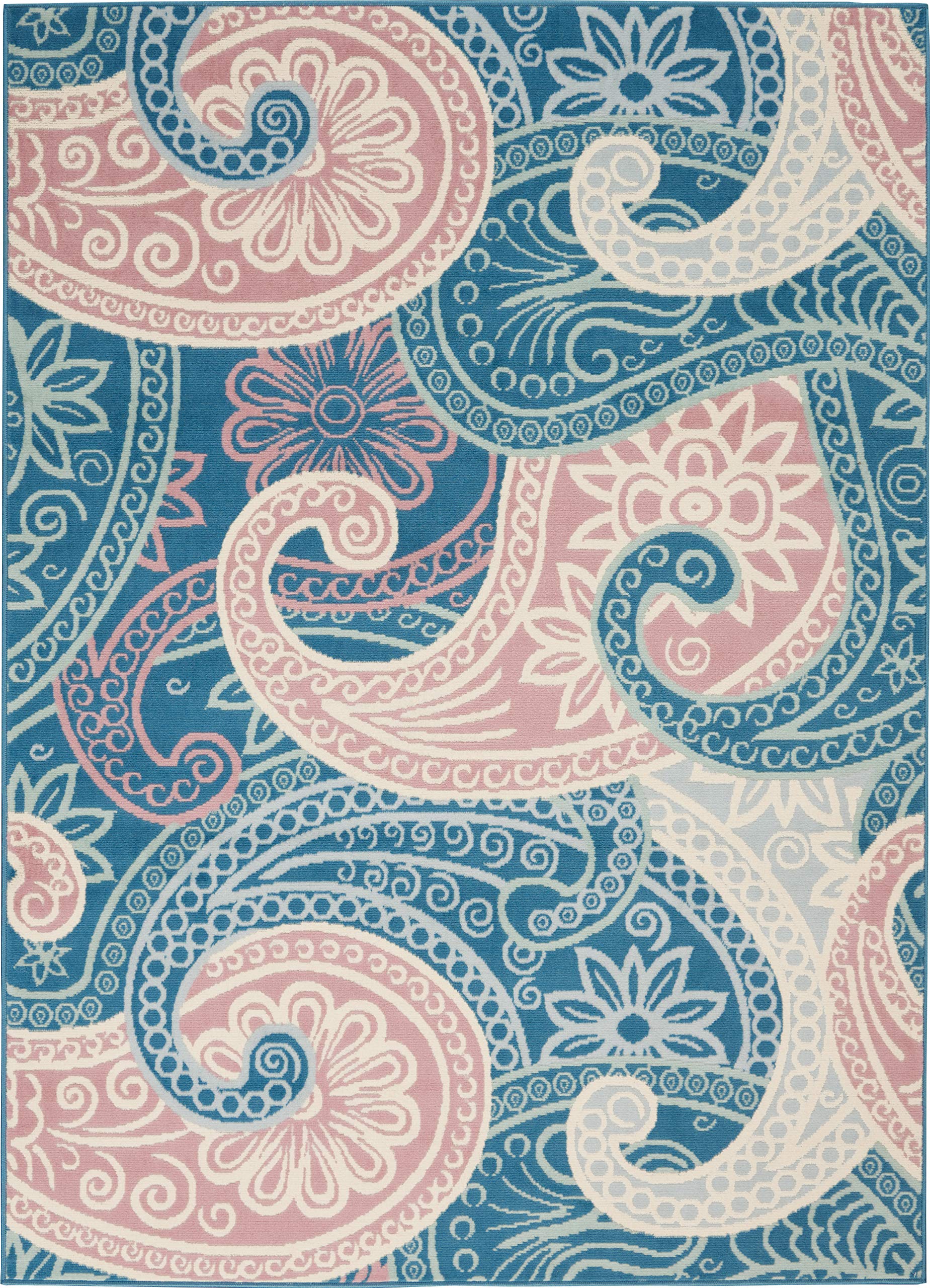 Nourison Jubilant Floral Blue 5'3