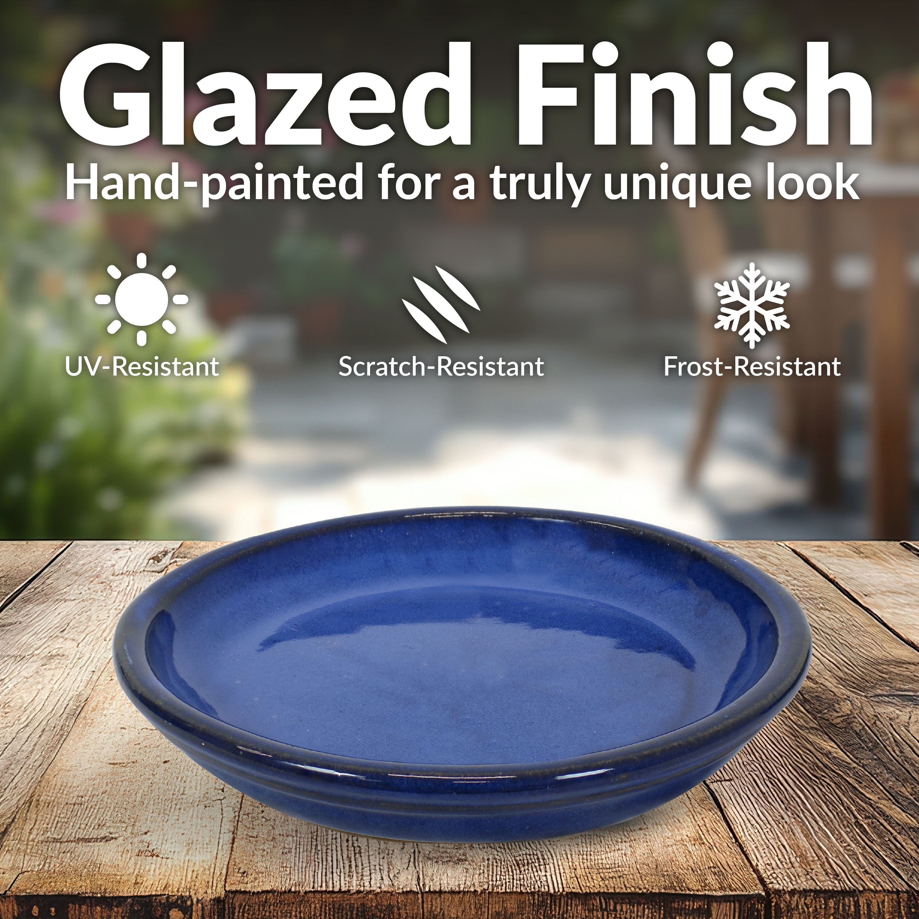 Sunnydaze 4-Pack Glazed Ceramic Plant Saucers for Indoor & Outdoor Potted Plants – Perfect for Home, Garden, and Patio Decor