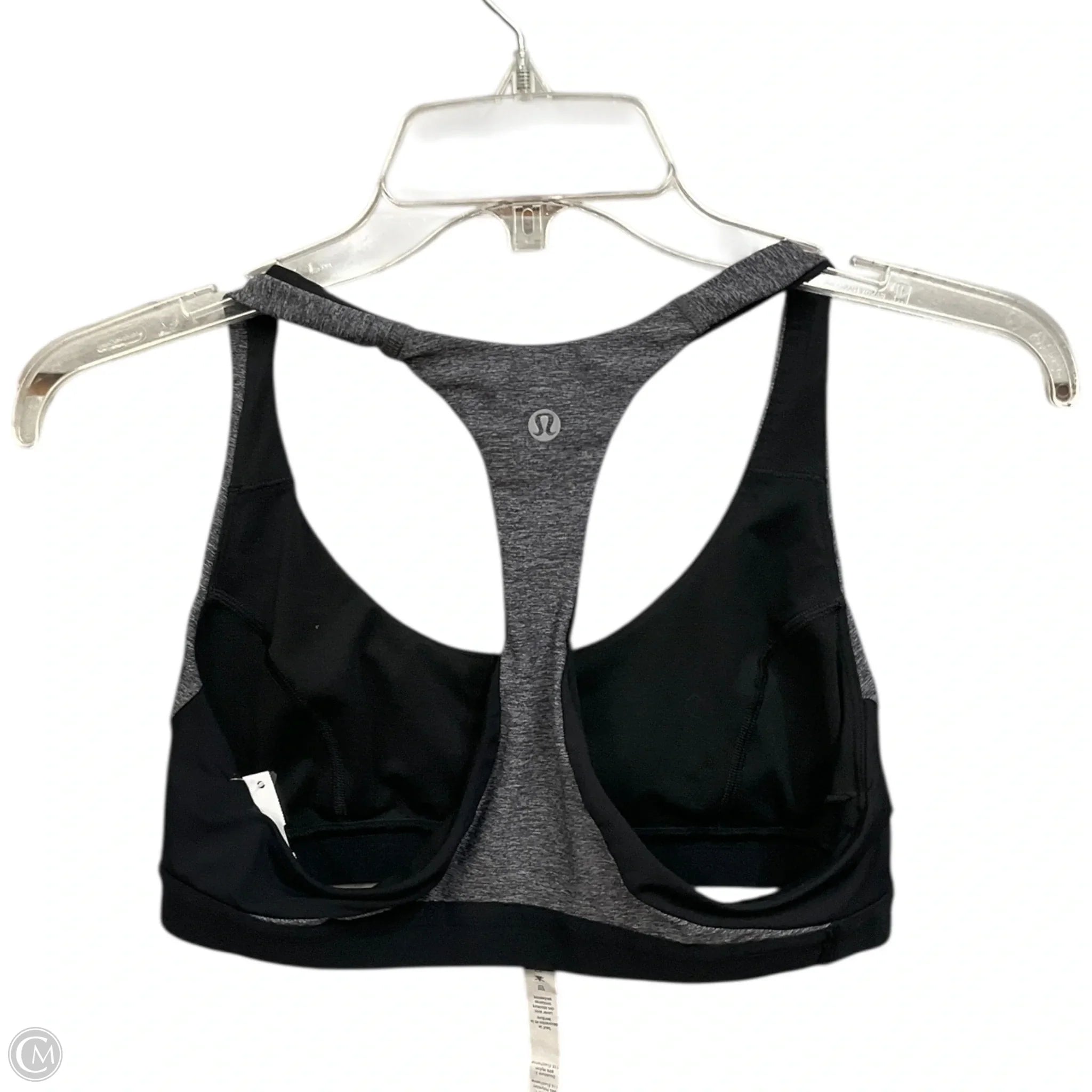 Lululemon Women's Athletic Sports Bra - Medium, Black & Grey - High Support for Running, Yoga & Gym Workouts