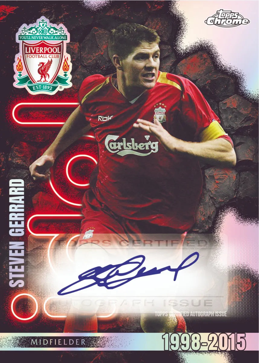 Topps Chrome Liverpool FC 23/24 Trading Cards Pack - Premium Football Collectibles for Fans & Collectors | Perfect for Display, Gifts, and Match Day Memorabilia