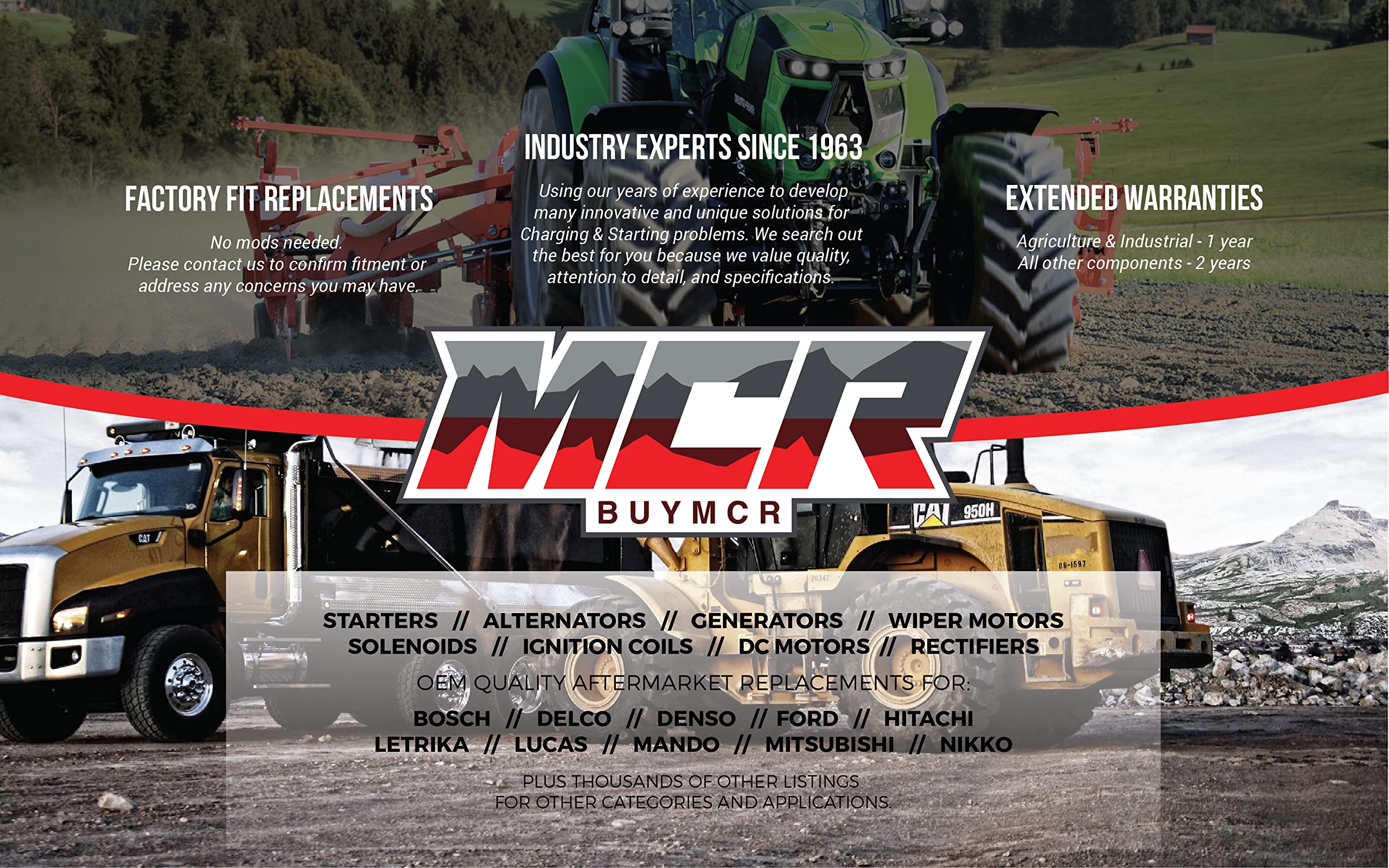 NEW Starter Compatible With Tractor 3-Cylinder Gas Engines 1960-1988 Models - Perfect for Tractor Repair & Engine Maintenance