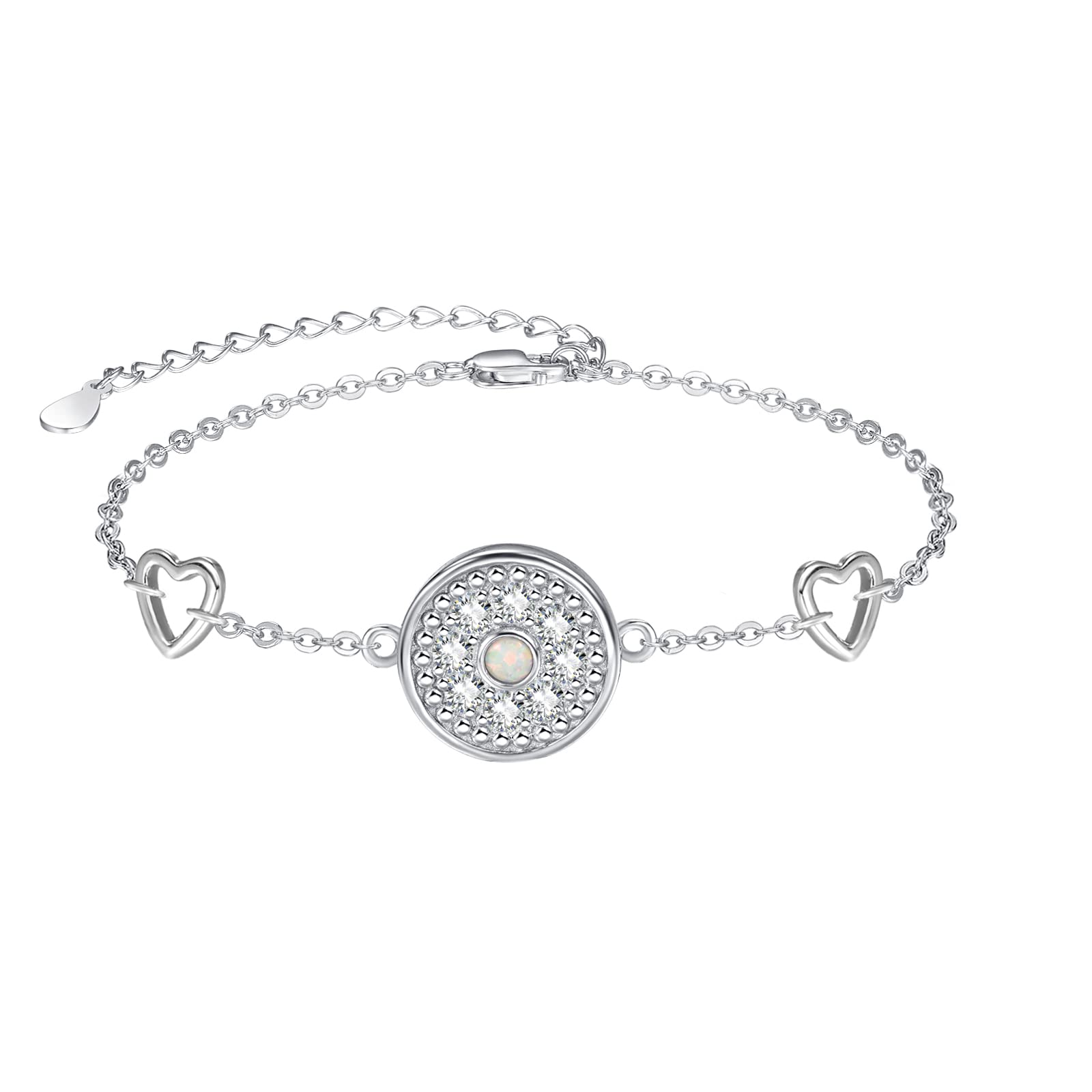 Elegant Sterling Silver Opal Bracelet for Women - Dainty Handmade Jewelry Gift for Her - Perfect for Birthday, Anniversary & Special Occasions