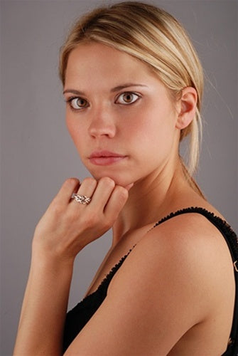 Platinum Puzzle Ring for Women - 4 Band Interlocking Design - Elegant Jewelry Gift for Her - Perfect for Anniversaries, Weddings & Special Occasions