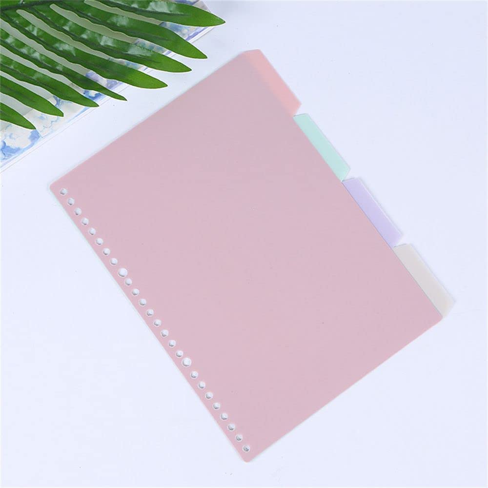 4 Pcs Multicolor Binder Dividers - Loose-Leaf Coil Book Index Dividers with Plastic Page Labels for School, Office & Home Organization (B5 Size) | Perfect for Notebooks, Planners & Filing Systems