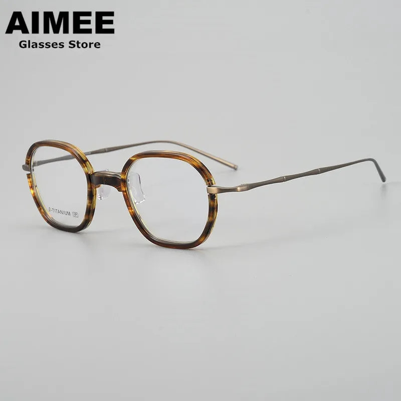 Stylish Unisex Titanium Acetate Eyeglasses - Oval & Square Full Rim Frame 71311 | Lightweight Durable Glasses for Work, Reading & Fashion