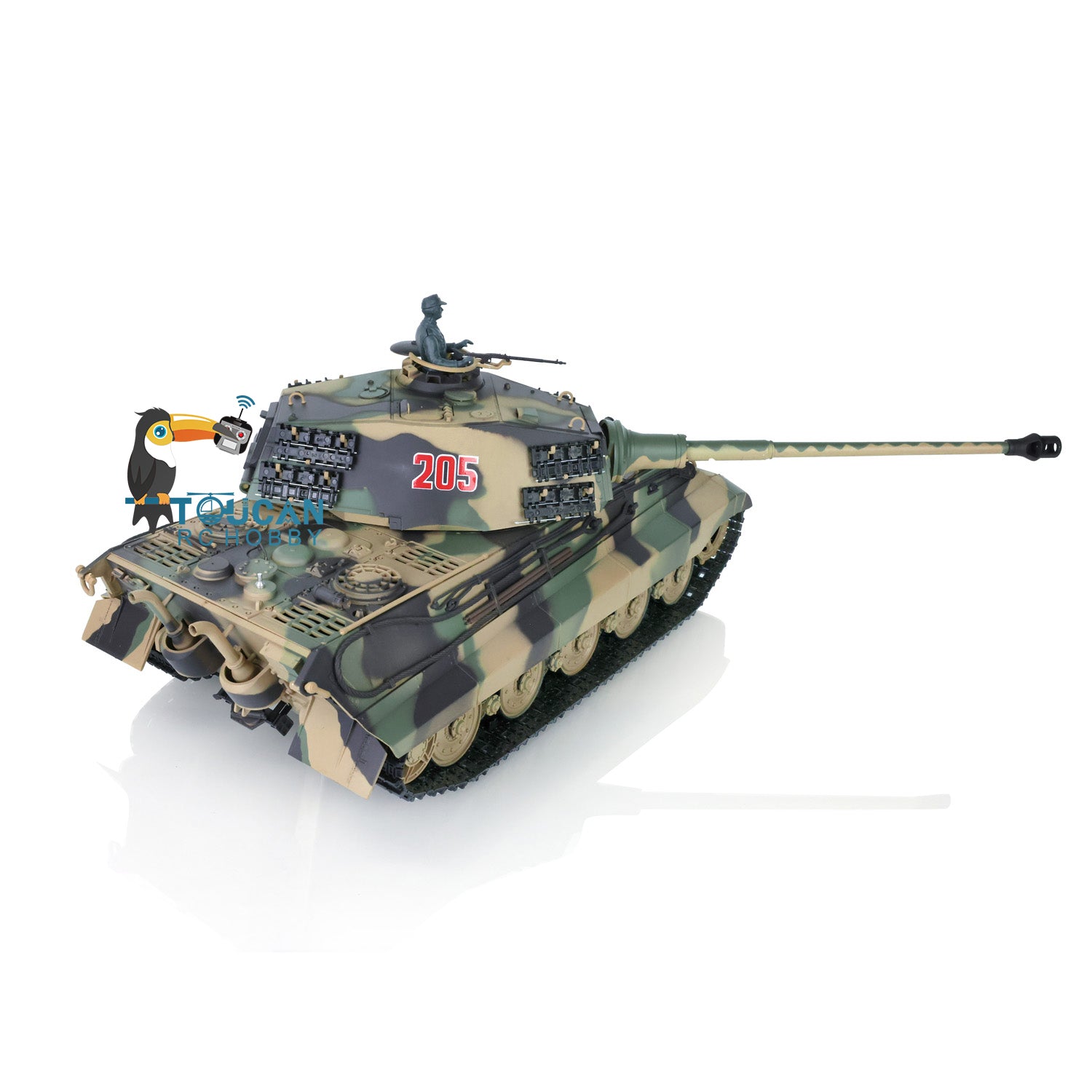 2.4G Henglong 1/16 Scale 7.0 Plastic German King Tiger RTR RC Tank Model 3888A with BB Shooting, Smoke Effect & Infrared Battle System - Fast Free Shipping - Perfect for Military Enthusiasts, Collectors & RC Hobbyists
