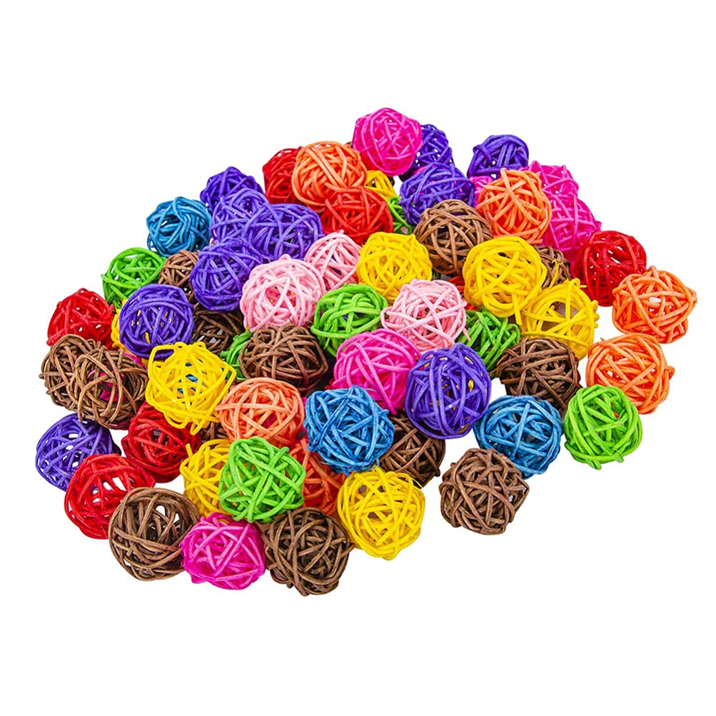 Balacoo 50PCS Natural Grass & Vine Bird Chewing Toys - Safe Parrot, Parakeet, Cockatiel Chew Toys for Small Birds | Perfect for Cage Enrichment & Beak Exercise
