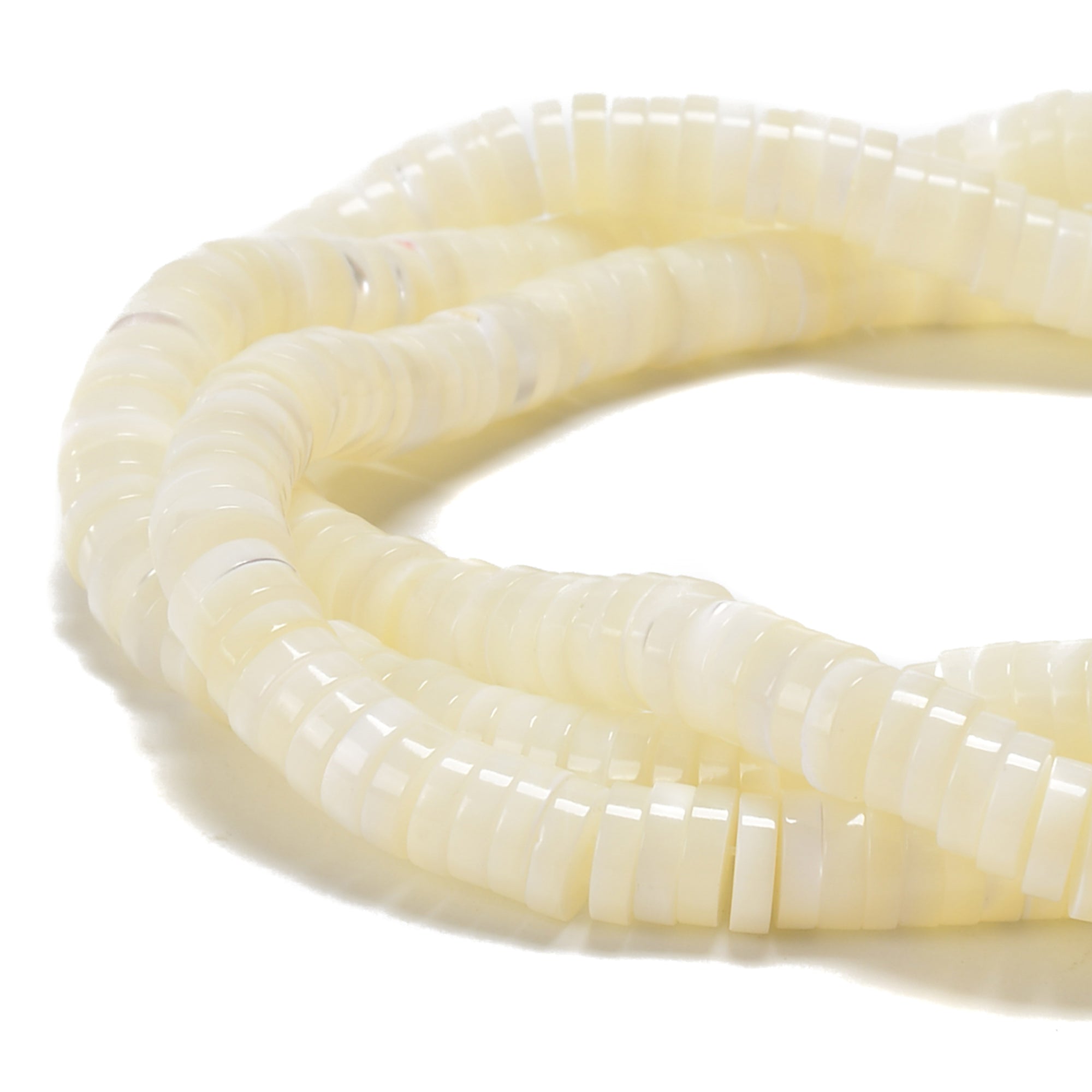 Iridescent White Mother of Pearl MOP Shell Heishi Beads Disc 2x4mm to 2x8mm 15.5'' Strand - Perfect for Jewelry Making, DIY Crafts, Necklaces & Bracelets