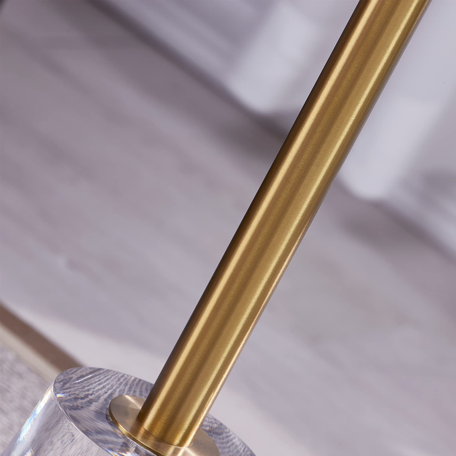 LIKENOW Clear Acrylic Side Table - Modern Small Round End Table with Gold Post for Living Room, Bedroom, Office | Perfect Nightstand for Drinks, Snacks & Decor | Easy Assembly & Stylish Home Accent