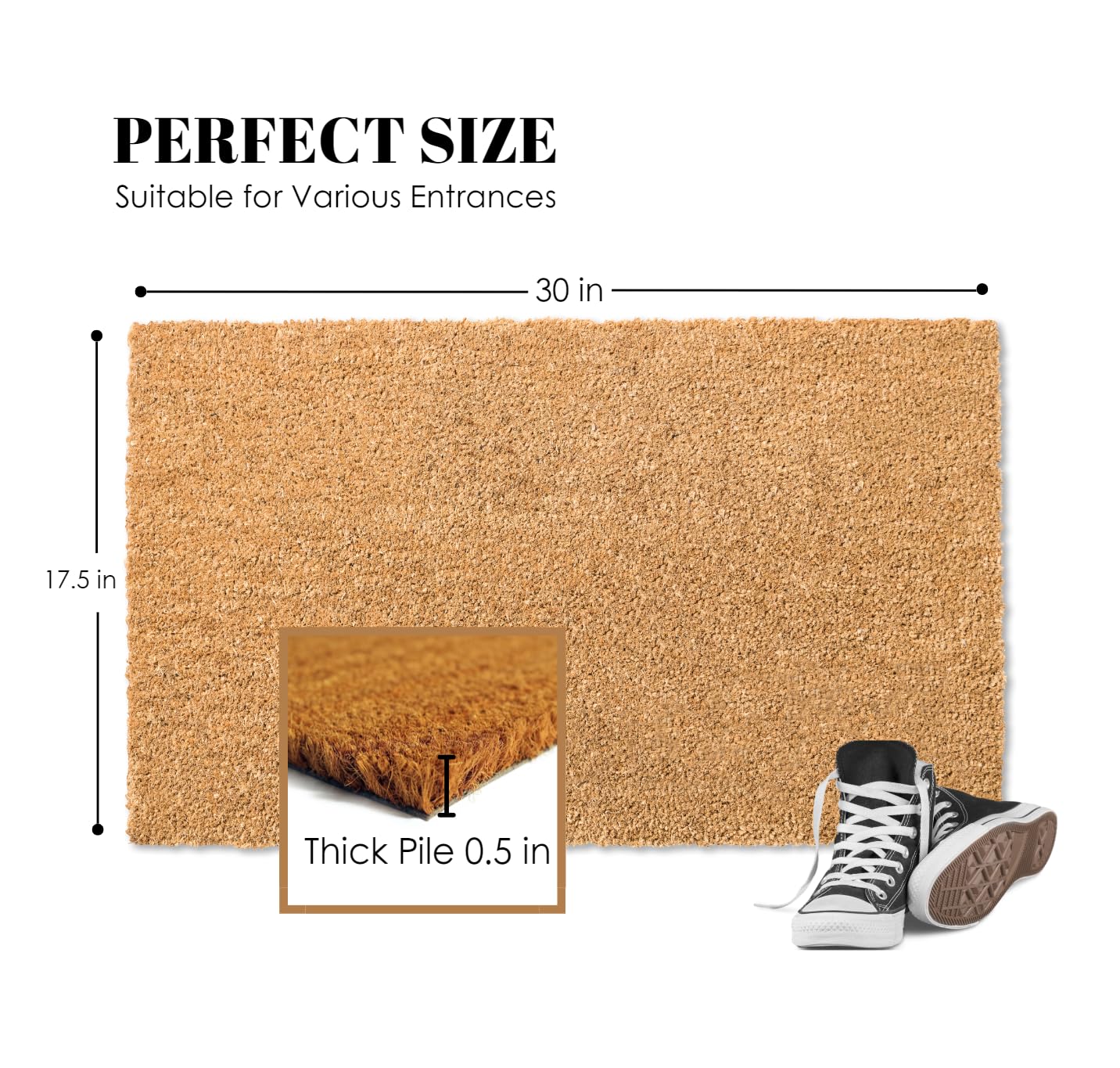 Custom Personalized Monogram Doormat - Premium Thick Coir Welcome Mat for Front Door | Wedding Gift, Housewarming, Closing Gift | Made in USA | Perfect for Home Entryway & Porch Decor