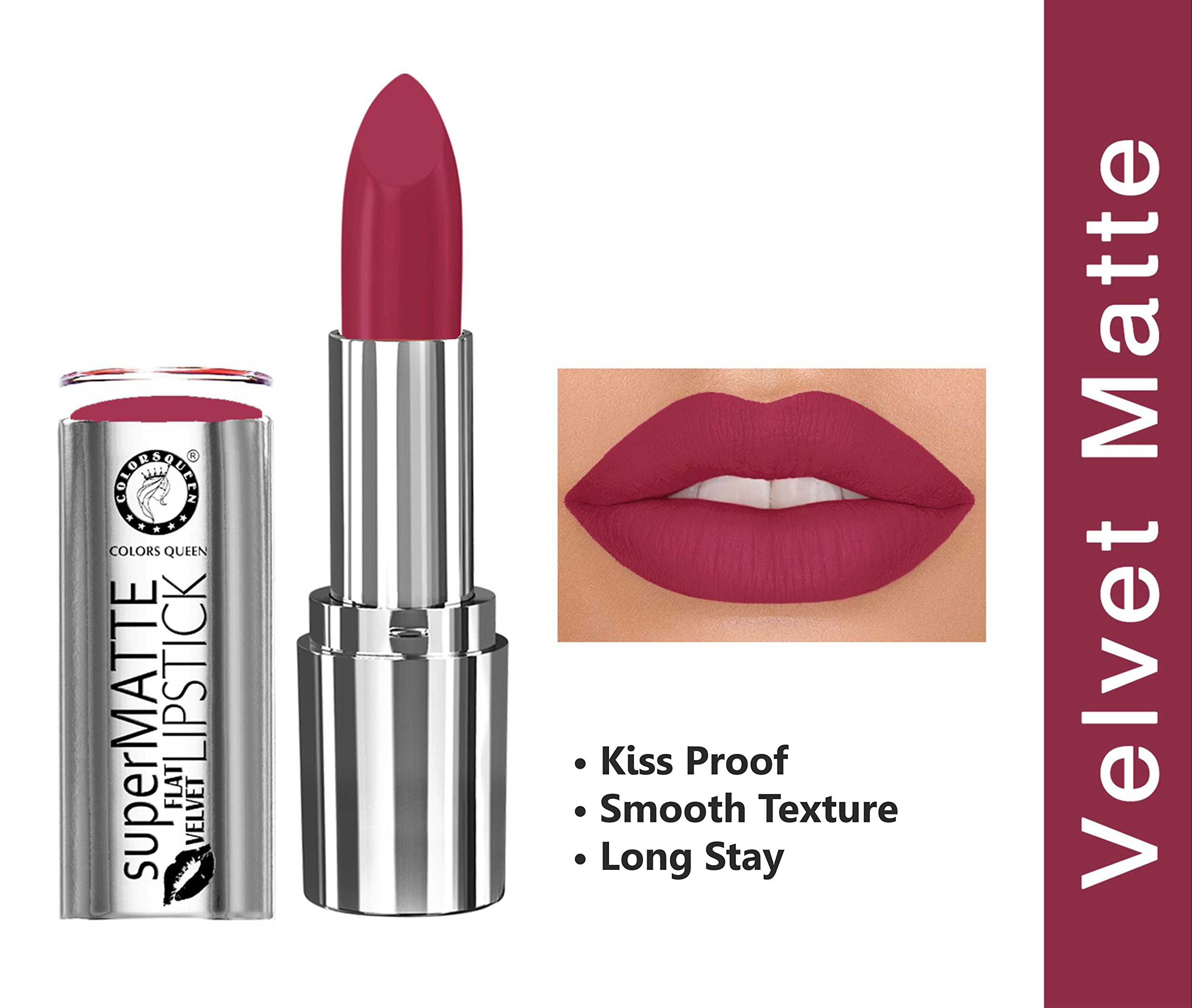 COLORS QUEEN Vegan Bio Rose Lipstick - Natural & Cruelty-Free Makeup for Dry Lips | Perfect for Everyday Wear, Date Night & Special Occasions