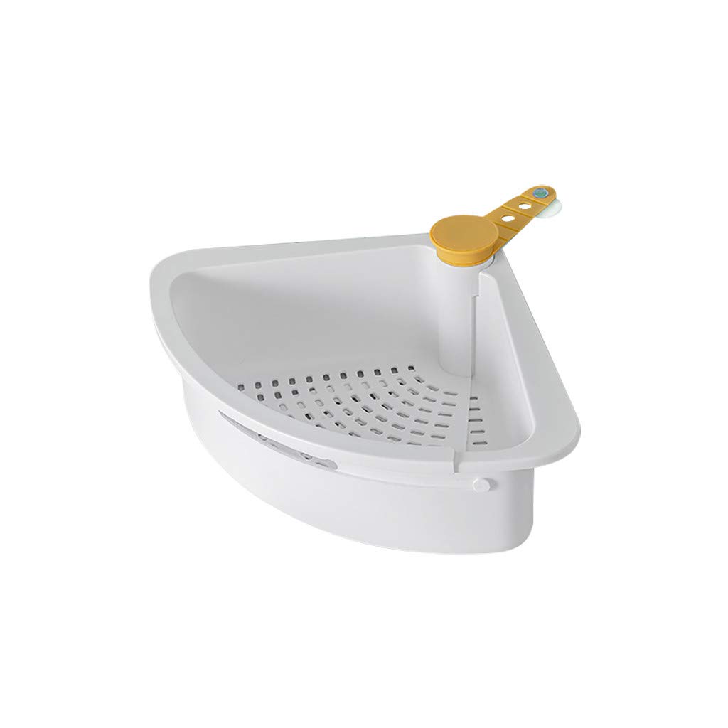 Expandable Rotating Sink Drain Basket - Multifunctional Kitchen & Bathroom Organizer with Folding Telescopic Design, Sponge Holder & Storage Racks (Yellow, One Size) - Perfect for Small Spaces, Dishwashing & Bathroom Organization