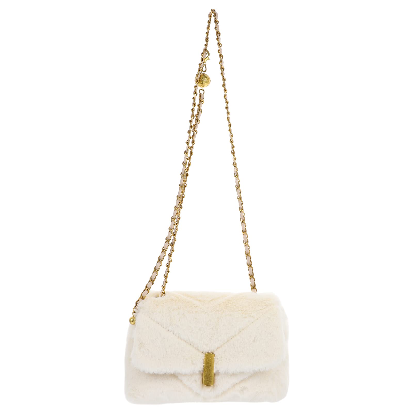 Amosfun Plush Chain Crossbody Bag - Stylish Single-Shoulder Storage for Daily Use