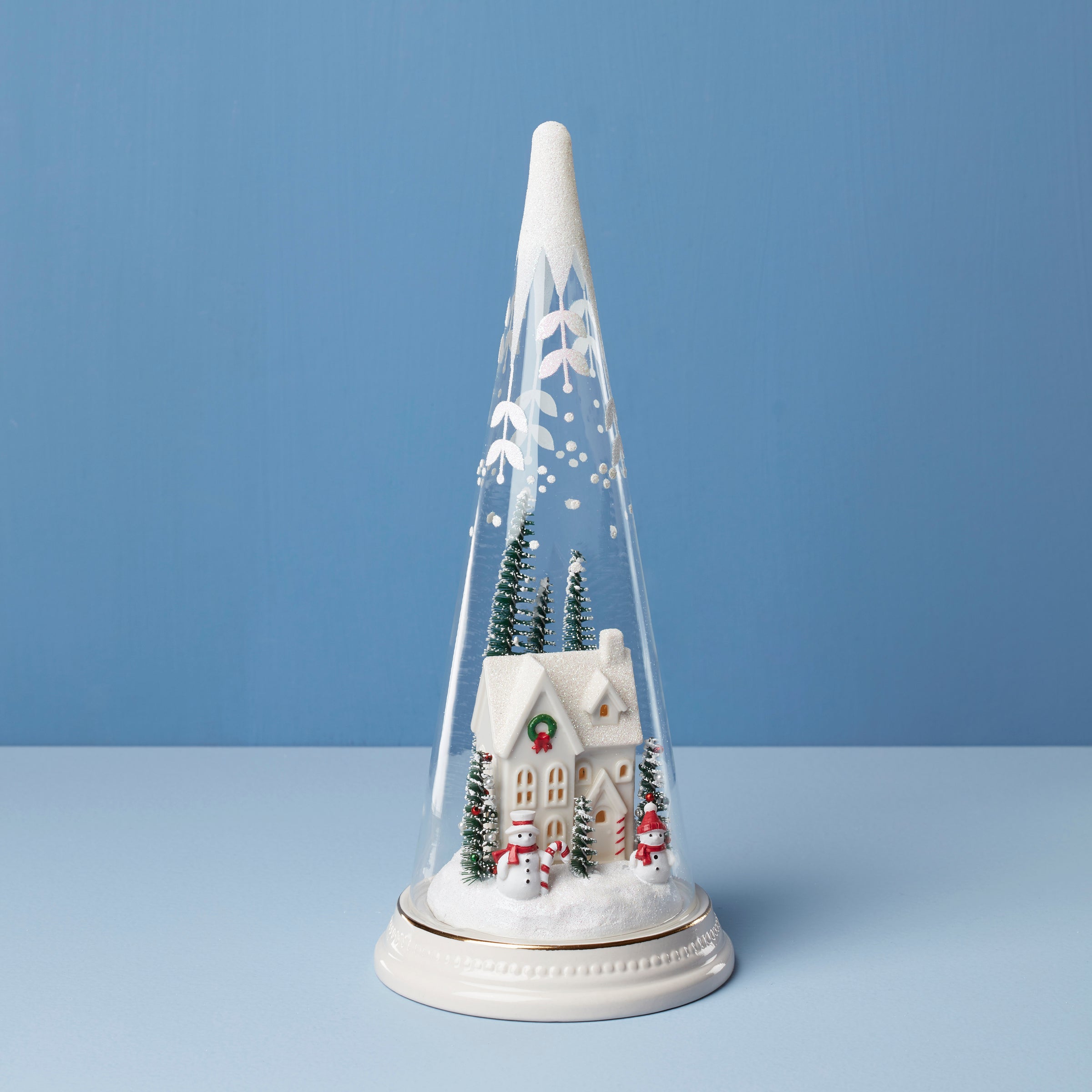 Vintage Farmhouse Christmas Cone Light - Decorative Holiday Tabletop Decor for Home, Party & Festive Gatherings