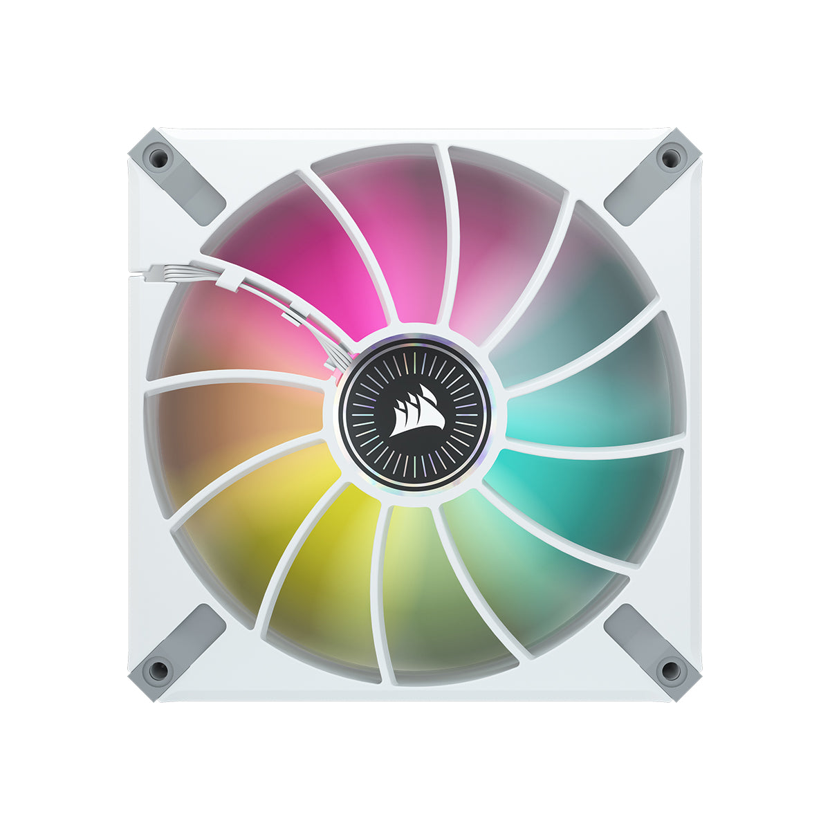 Corsair ML140 RGB ELITE WHITE 140mm Premium Magnetic Levitation PC Cooling Fan - Dual Pack with Lighting Node CORE - for Gaming PC, Workstation & Case Cooling