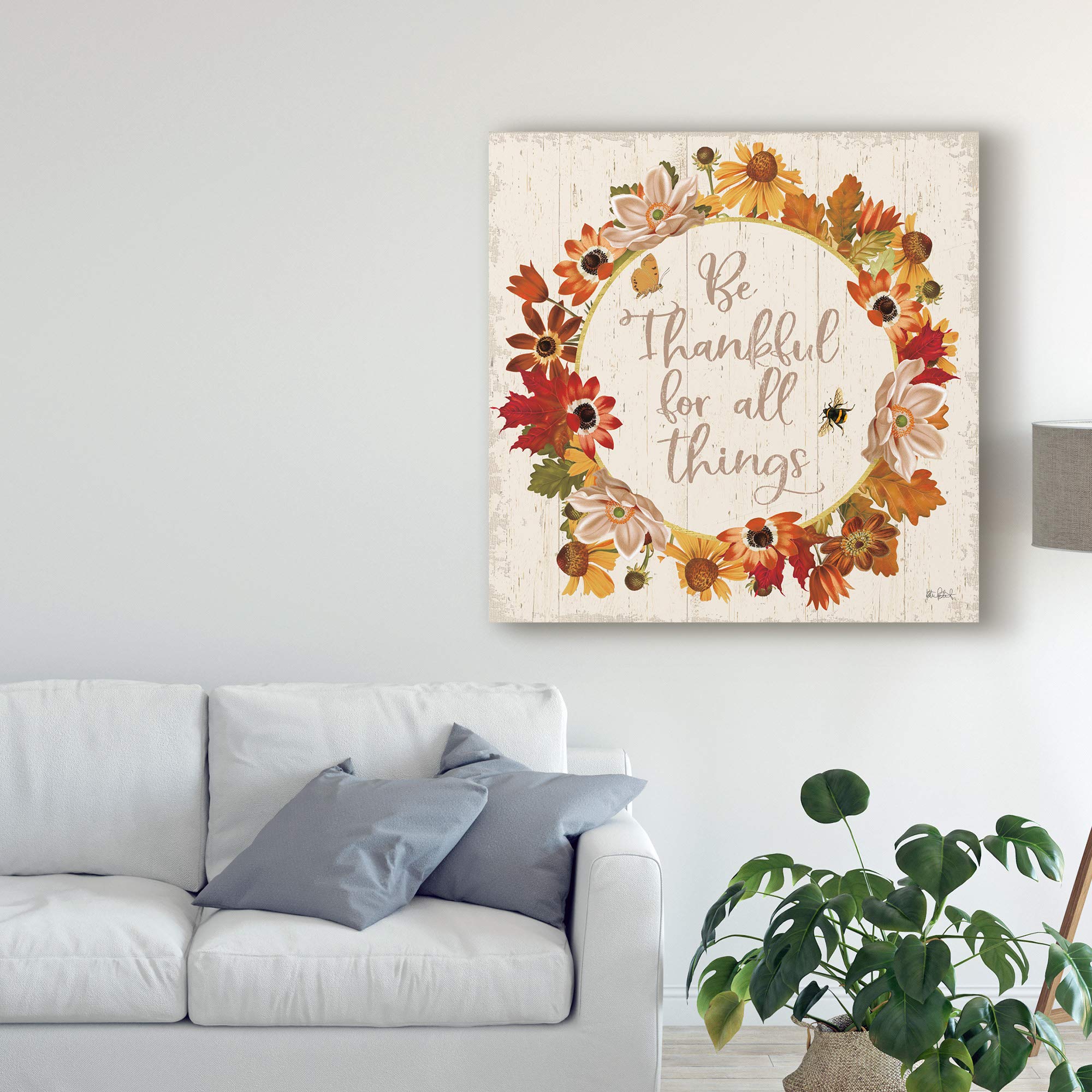 Trademark Fine Art Fall Garden IV by Katie Pertiet - 18x18 Wall Art Print - Autumn Landscape Painting for Home Decor, Living Room, Bedroom & Office