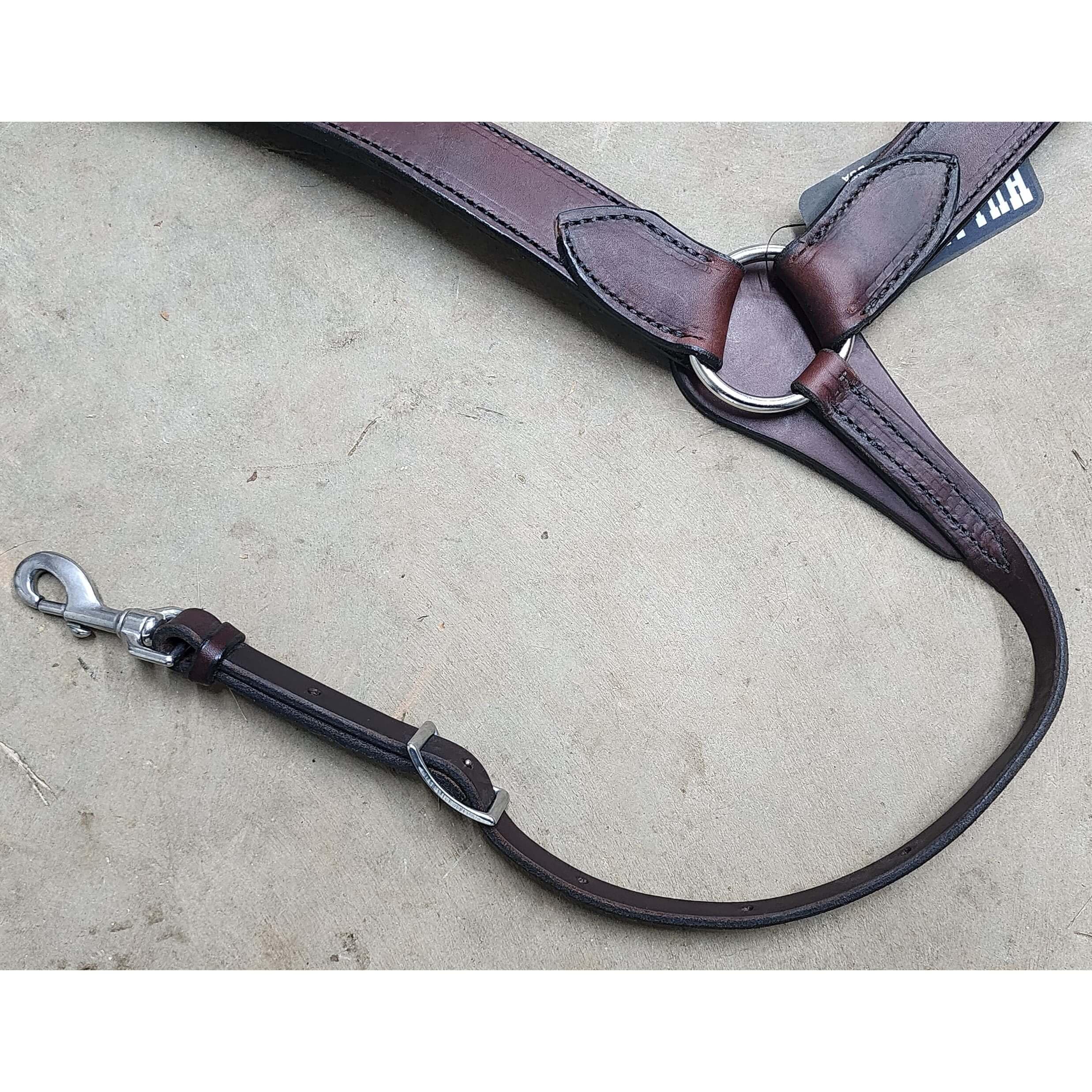 Premium Dark Oil Western Contoured English Bridle Leather Breast Collar for Horses - Durable Equestrian Tack for Trail Riding & Ranch Work
