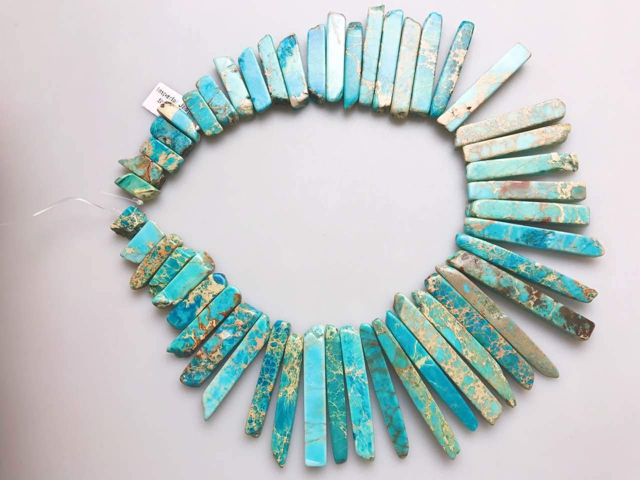 Natural Blue Sea Sediment Jasper Beads - 15.5