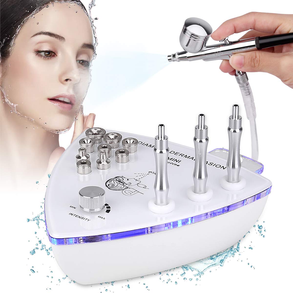 Professional Diamond Microdermabrasion Machine with Spray Gun - 65-68cmHg Strong Suction Power for Home & Salon Facial Treatments | Exfoliate, Rejuvenate & Brighten Skin | Perfect for Anti-Aging & Acne Scar Removal