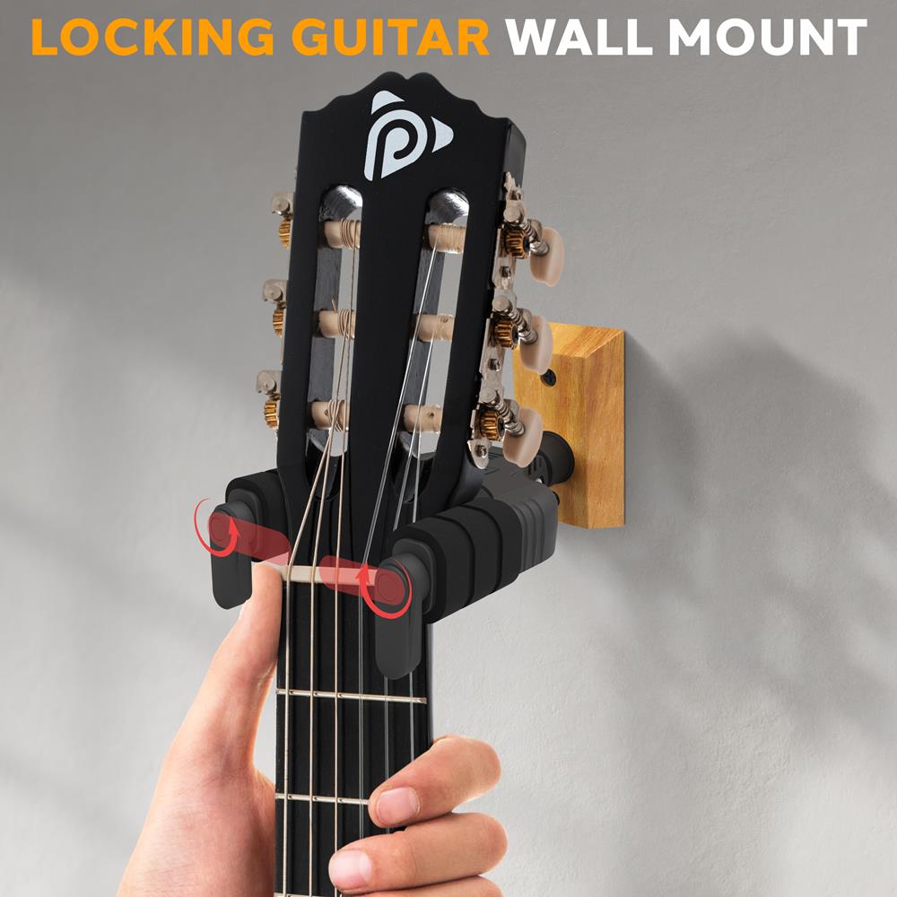 Heavy Duty Guitar Wall Hanger Mount Stand - Secure Guitar Holder for Acoustic & Electric Guitars - Perfect for Home, Studio & Stage Use