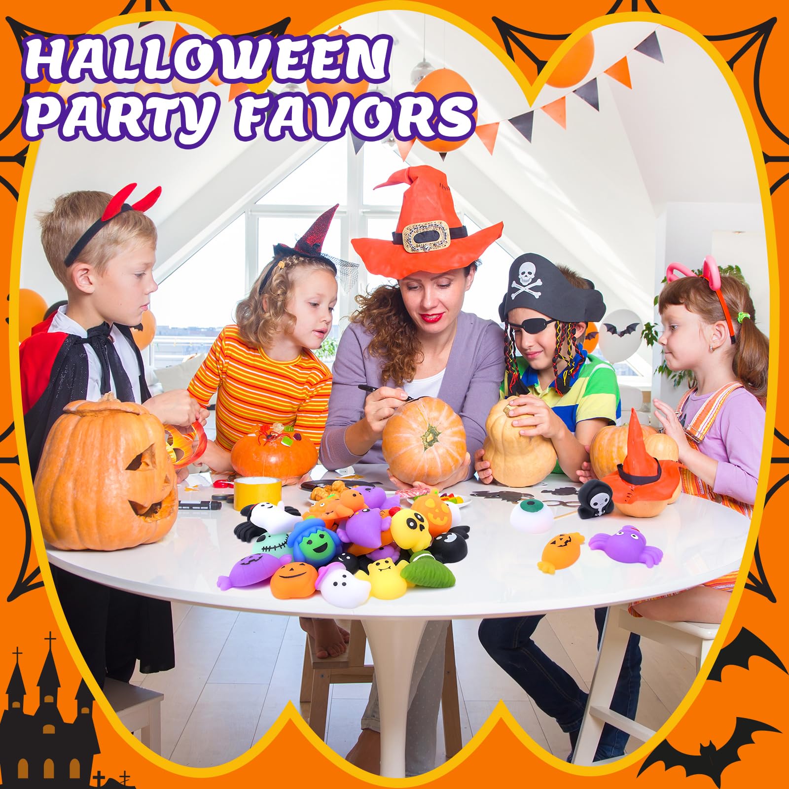 Halloween Mochi Squishy Toys 30Pcs - Kids Party Favors & Stress Relief for Halloween Treats