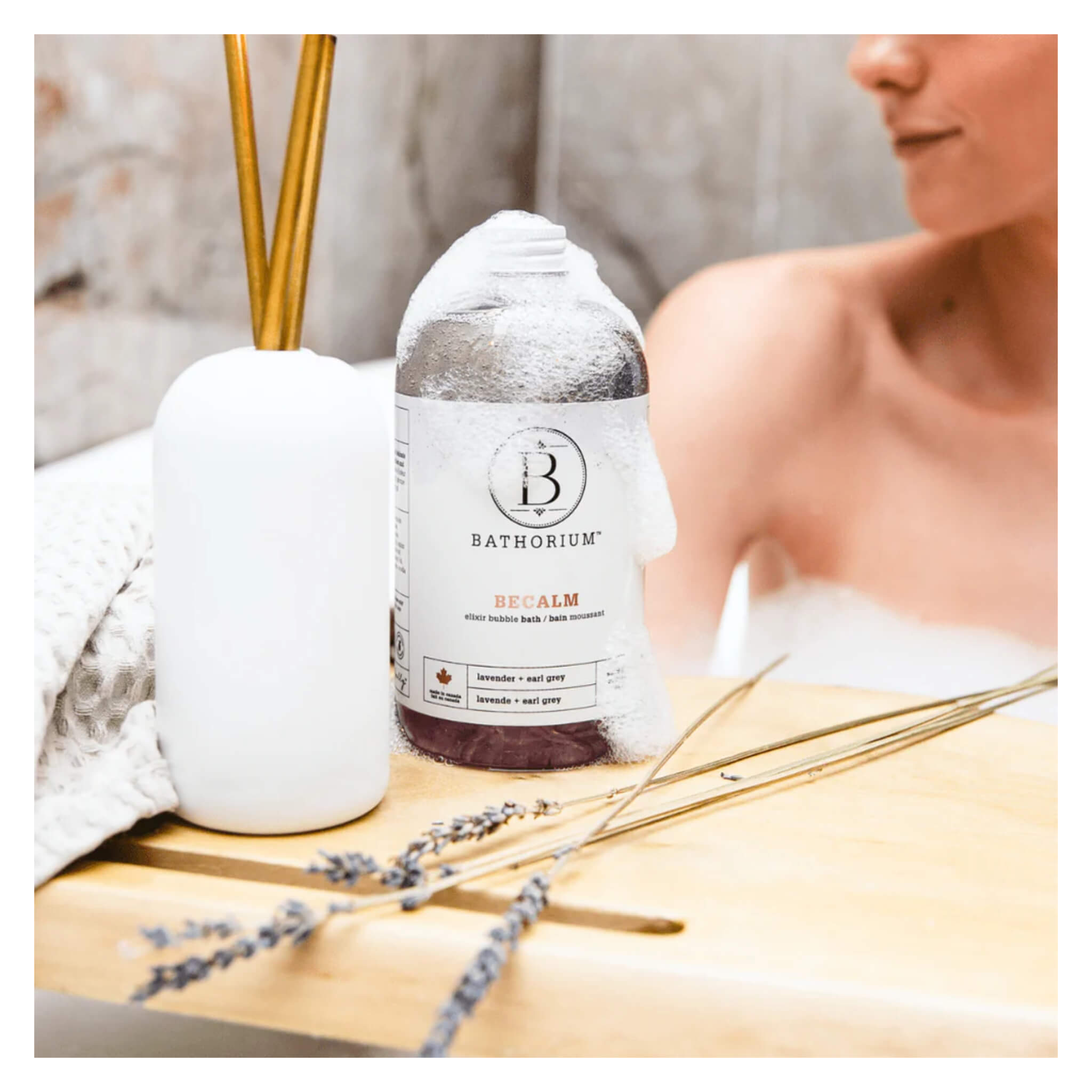 BeCalm Lavender & Earl Grey Bubble Bath Elixir - Relaxing Aromatherapy Soak for Stress Relief & Better Sleep