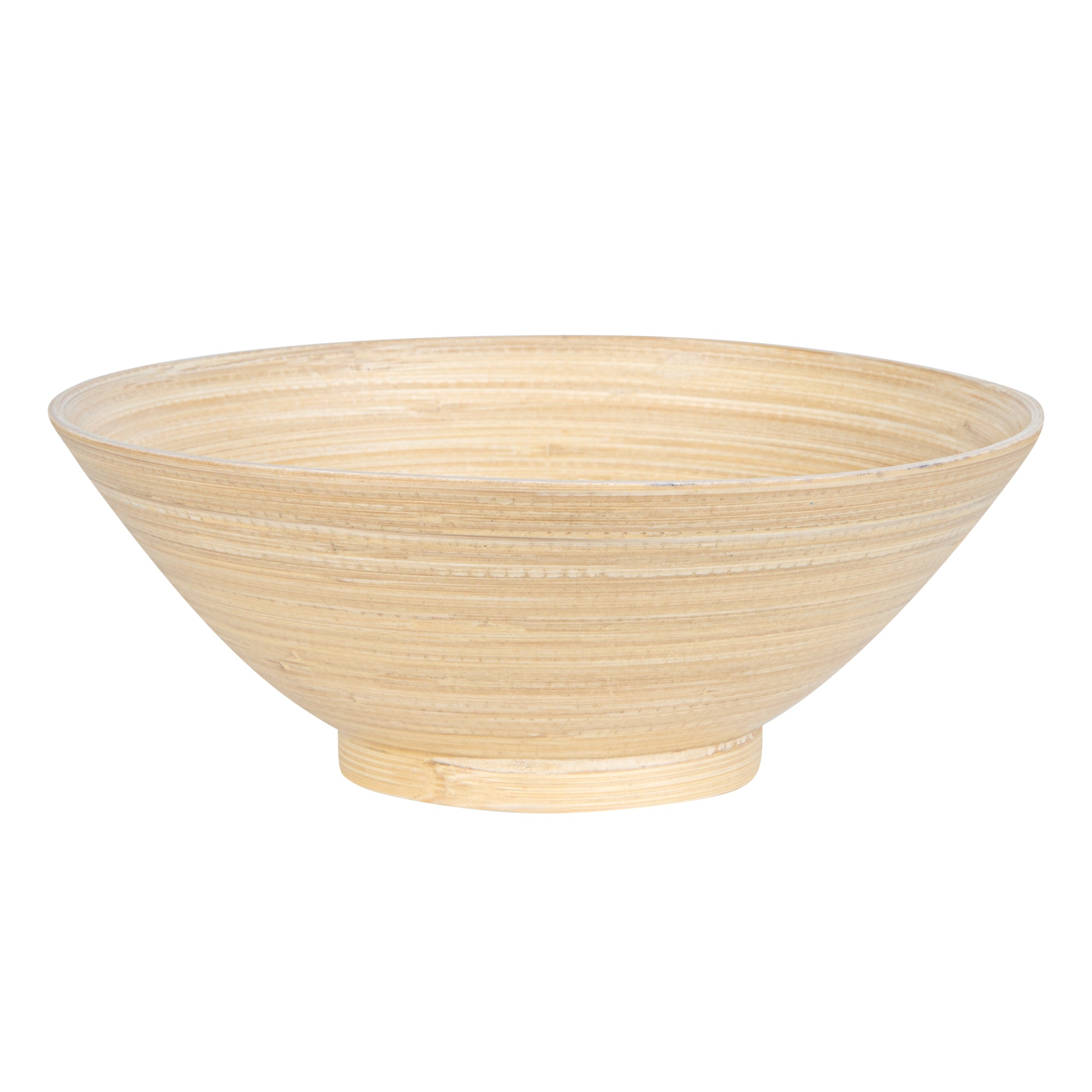 Natural Bamboo Serving Bowl 29 oz - Round Eco-Friendly Dishware Set for Salads, Snacks & Entertaining - 8.25
