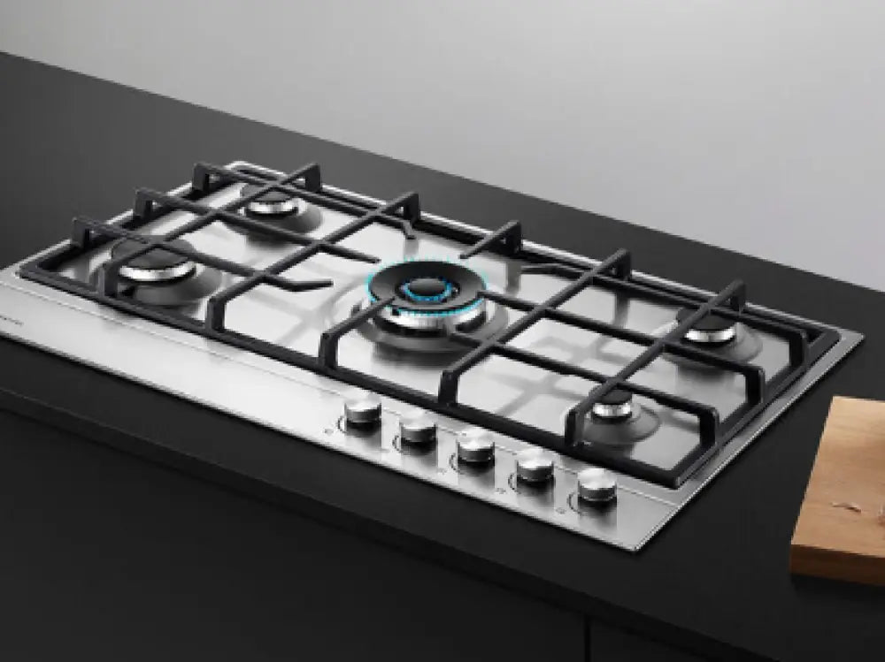 Fisher & Paykel CG905DX1 81444 90cm Stainless Steel Gas Cooktop - Premium 5 Burner Gas Stove for Modern Kitchen Cooking, Baking & Entertaining